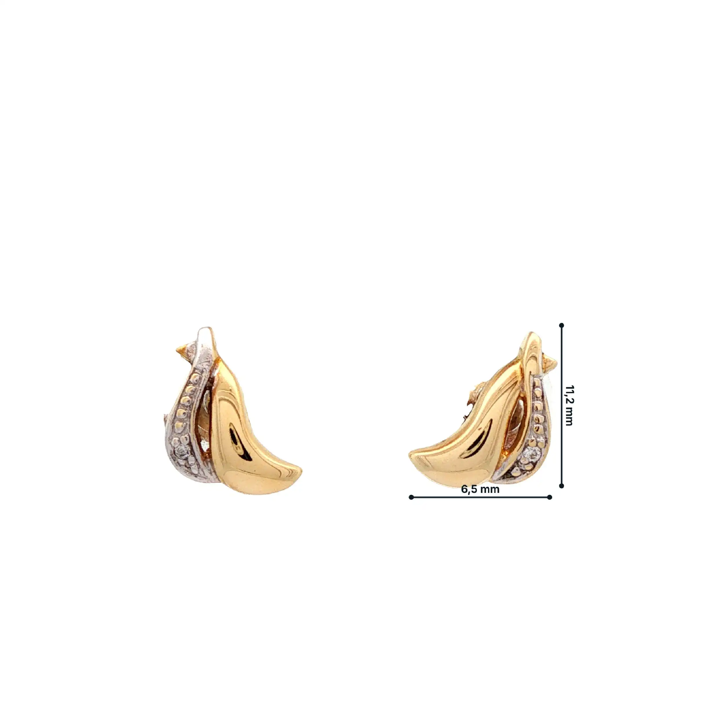 Ohrstecker Gelbgold mit Zirkonia