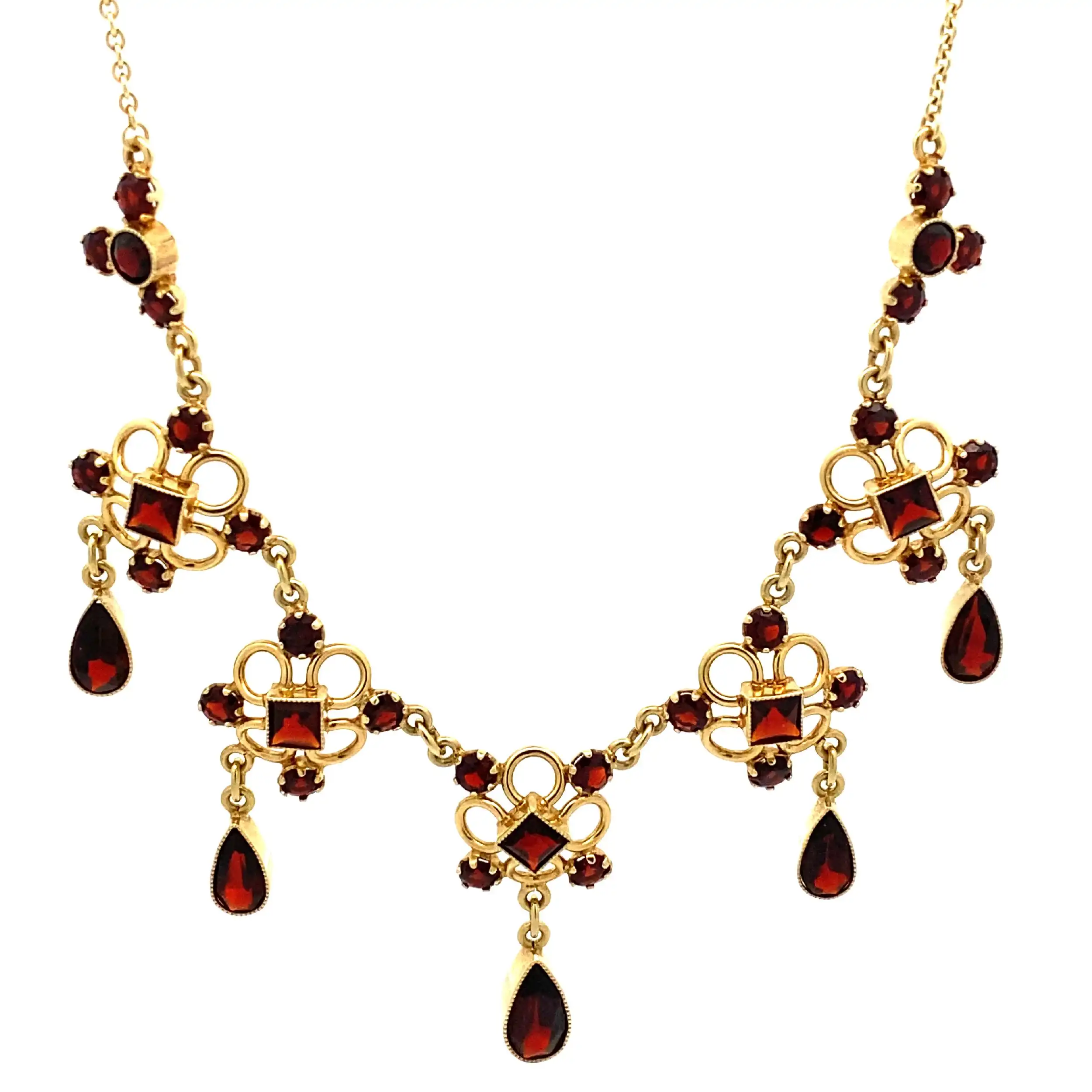 Collier Gelbgold mit Granat