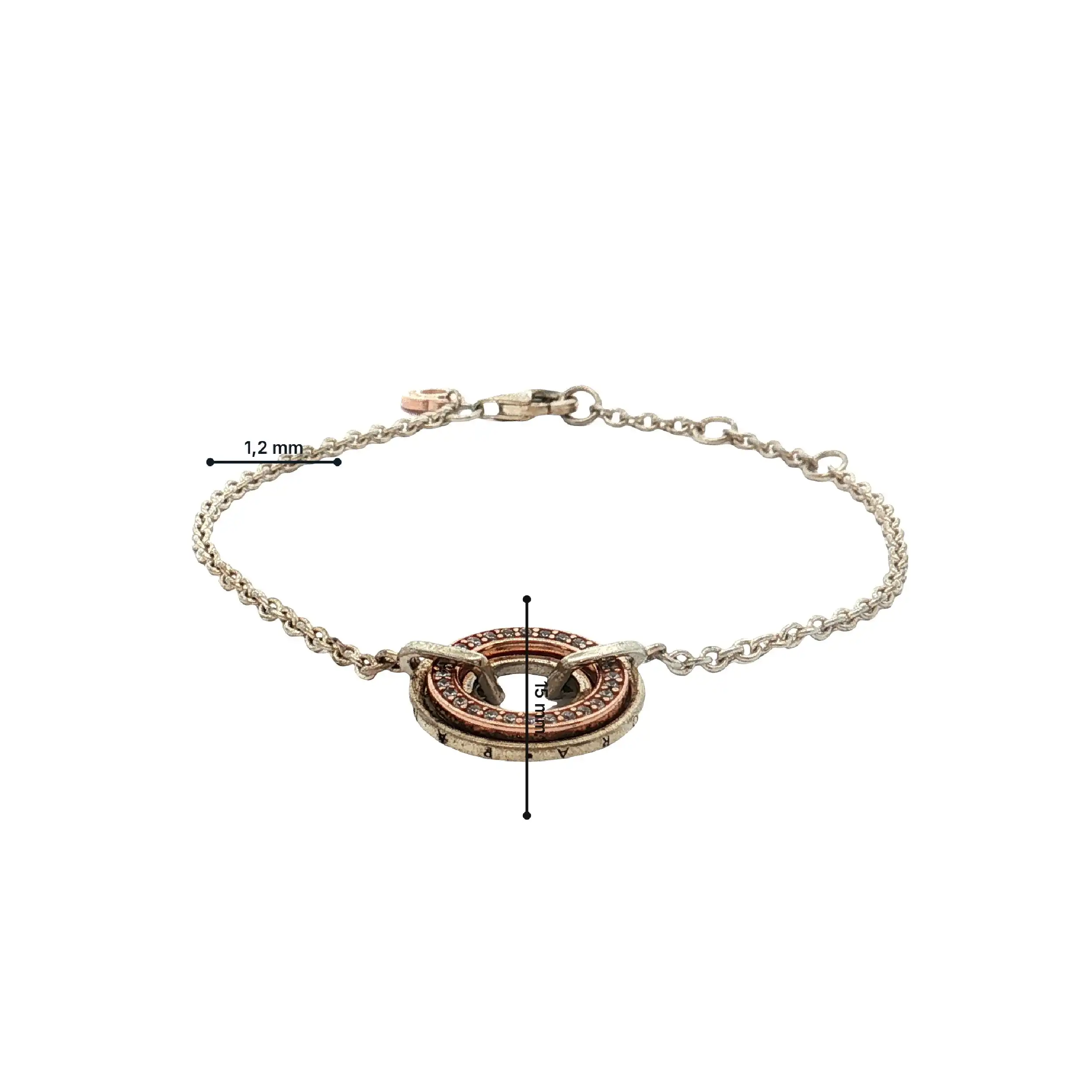 Armband Silber teilvergoldet Pandora mit Zirkonia Armband Silber teilvergoldet Pandora mit Zirkonia
