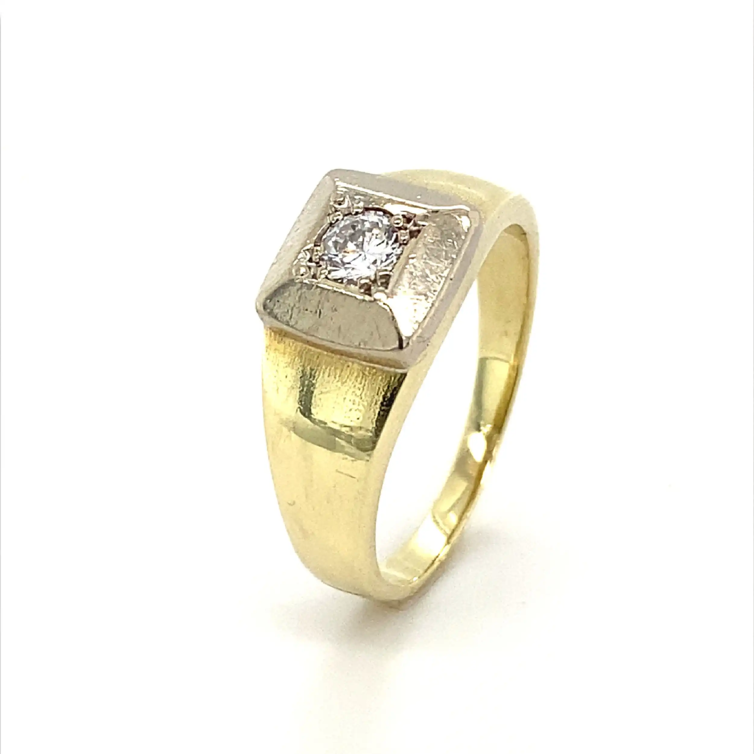Ring Bicolor mit Brillant 0,26ct graviert Ring Bicolor mit Brillant 0,26ct graviert