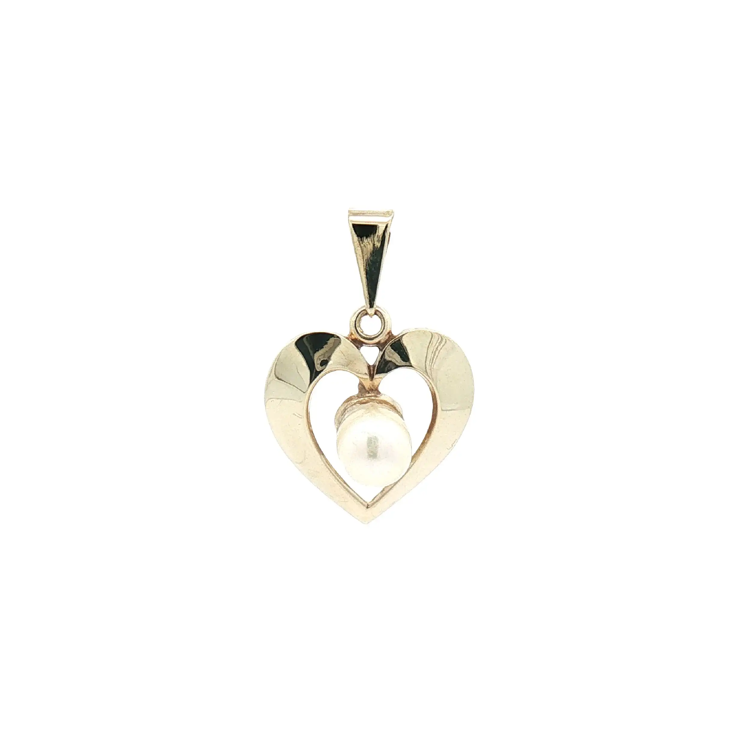 Herzanhänger Gelbgold mit Perle