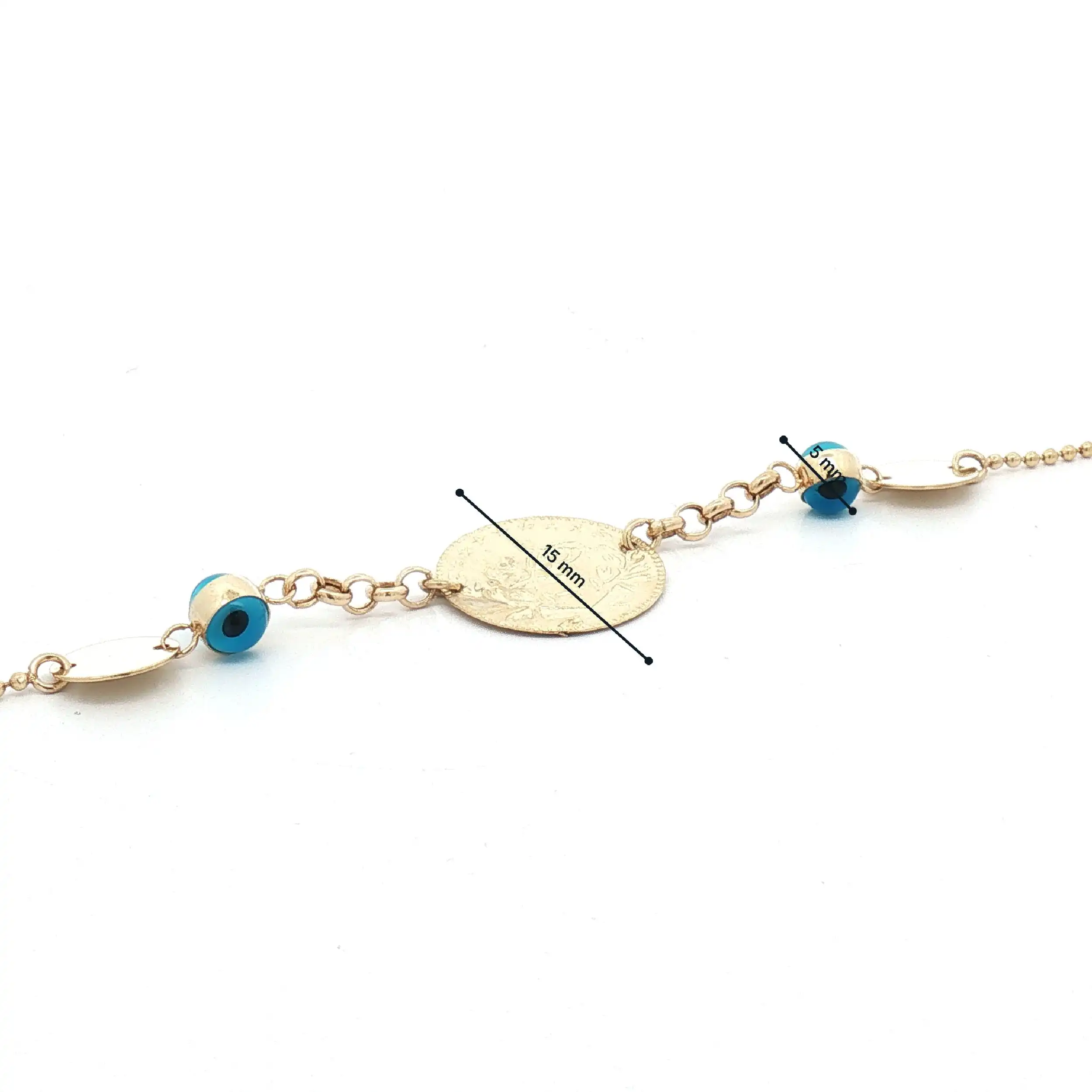 Armband Gelbgold mit blauem Farbstein