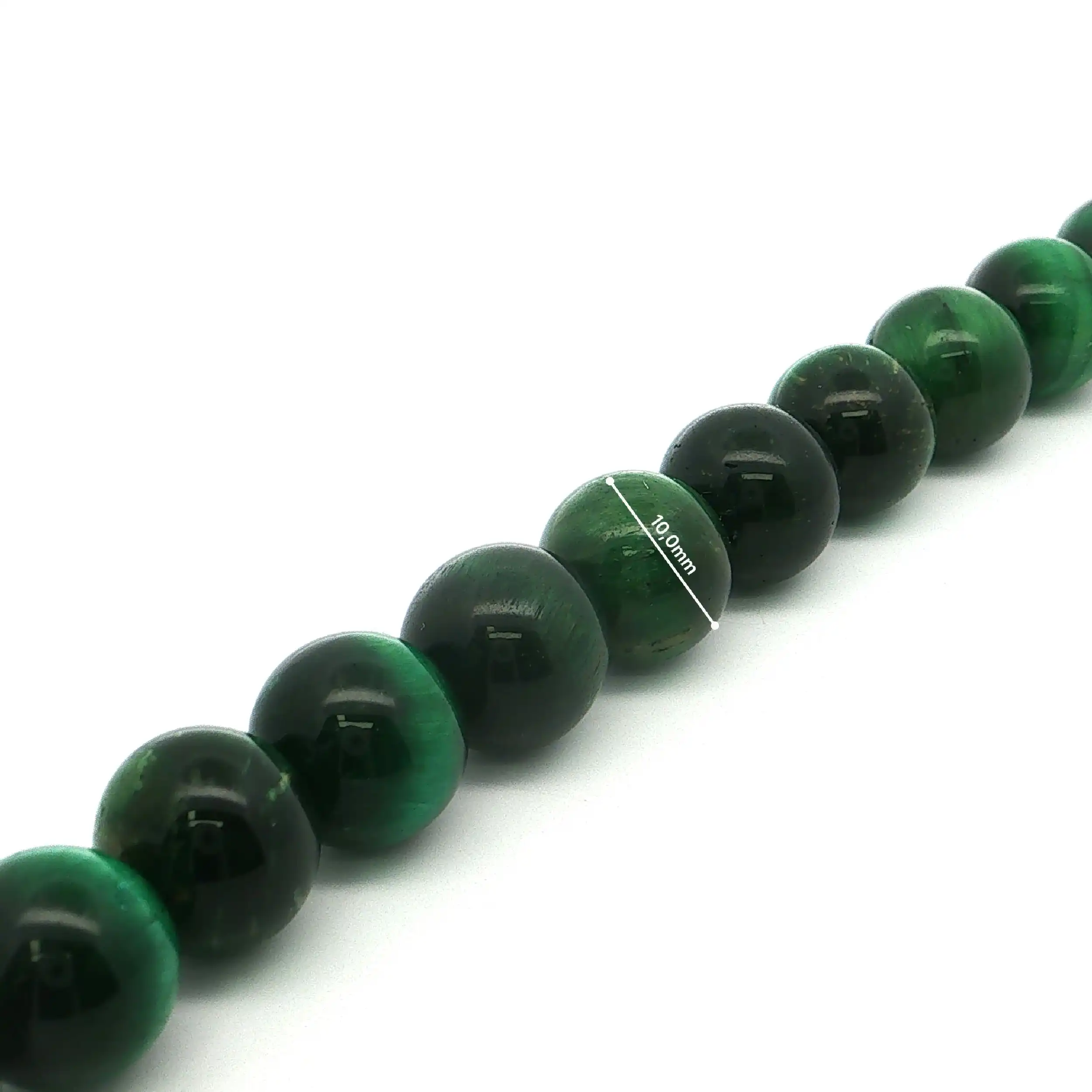Glasperlenarmband "grünes Tigerauge" mit Silberschließe