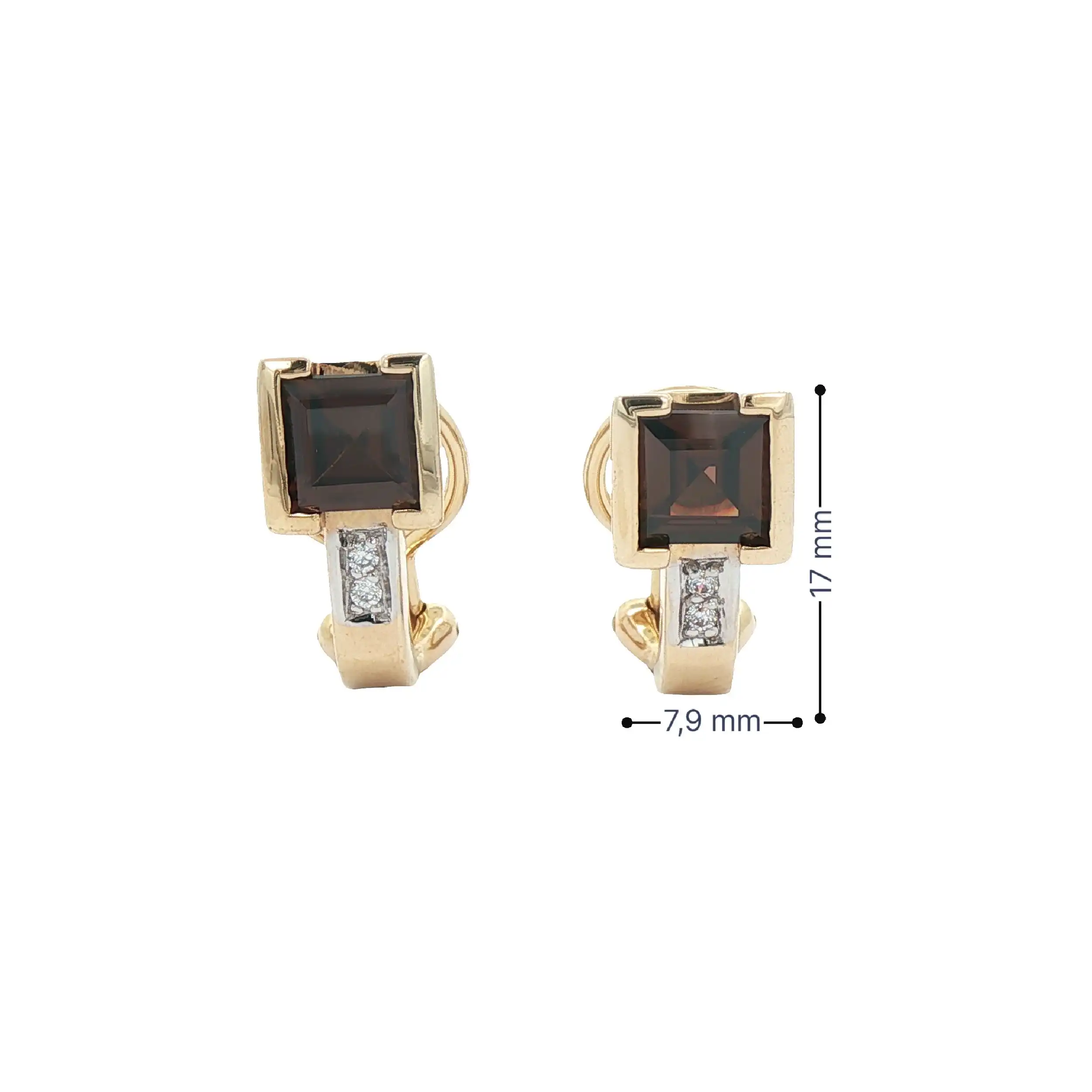 Ohrringe Gelbgold mit Farbstein und Zirkonia Ohrringe Gelbgold mit Farbstein und Zirkonia