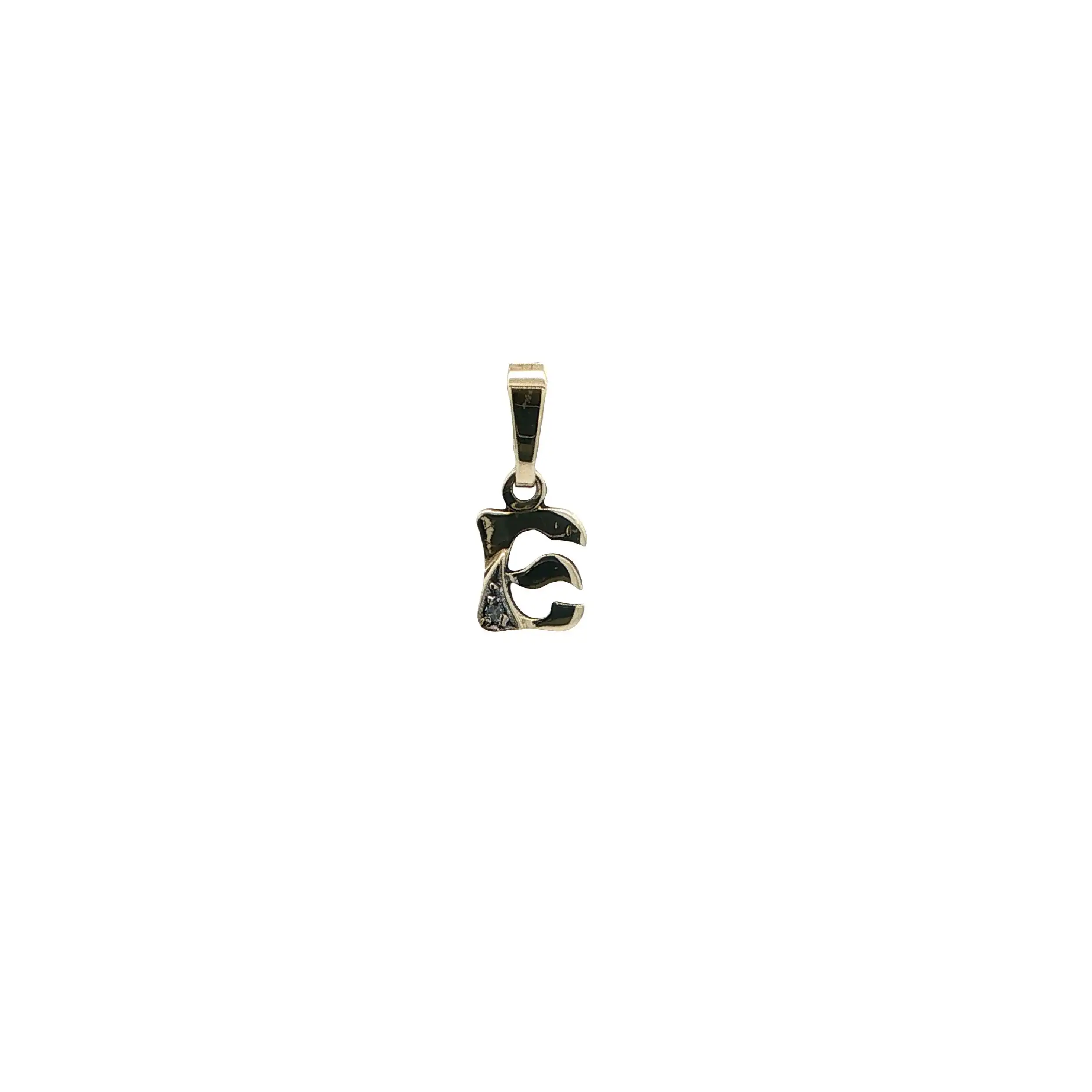Anhänger Gelbgold Buchstabe "E" mit Diamant