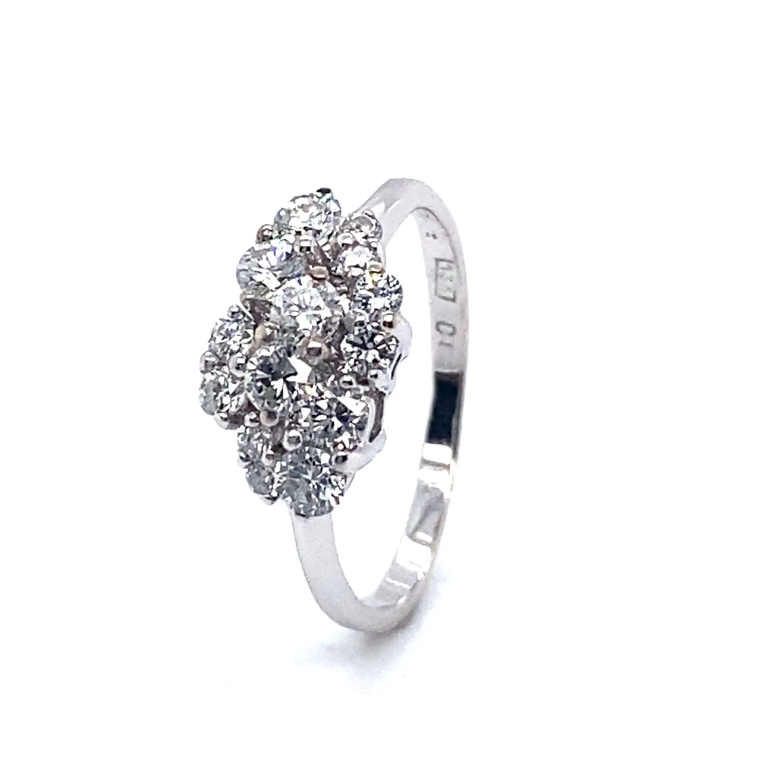 Ring Weißgold mit Brillanten, graviert mit 0,90ct Ring Weißgold mit Brillanten, graviert mit 0,90ct