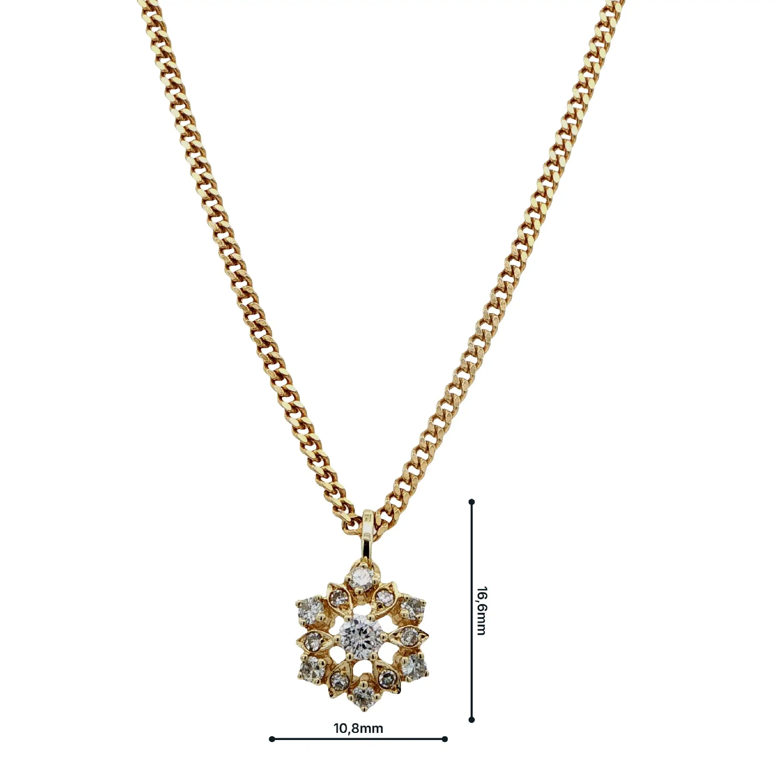Panzerkette Gelbgold mit Anhänger & Brillanten