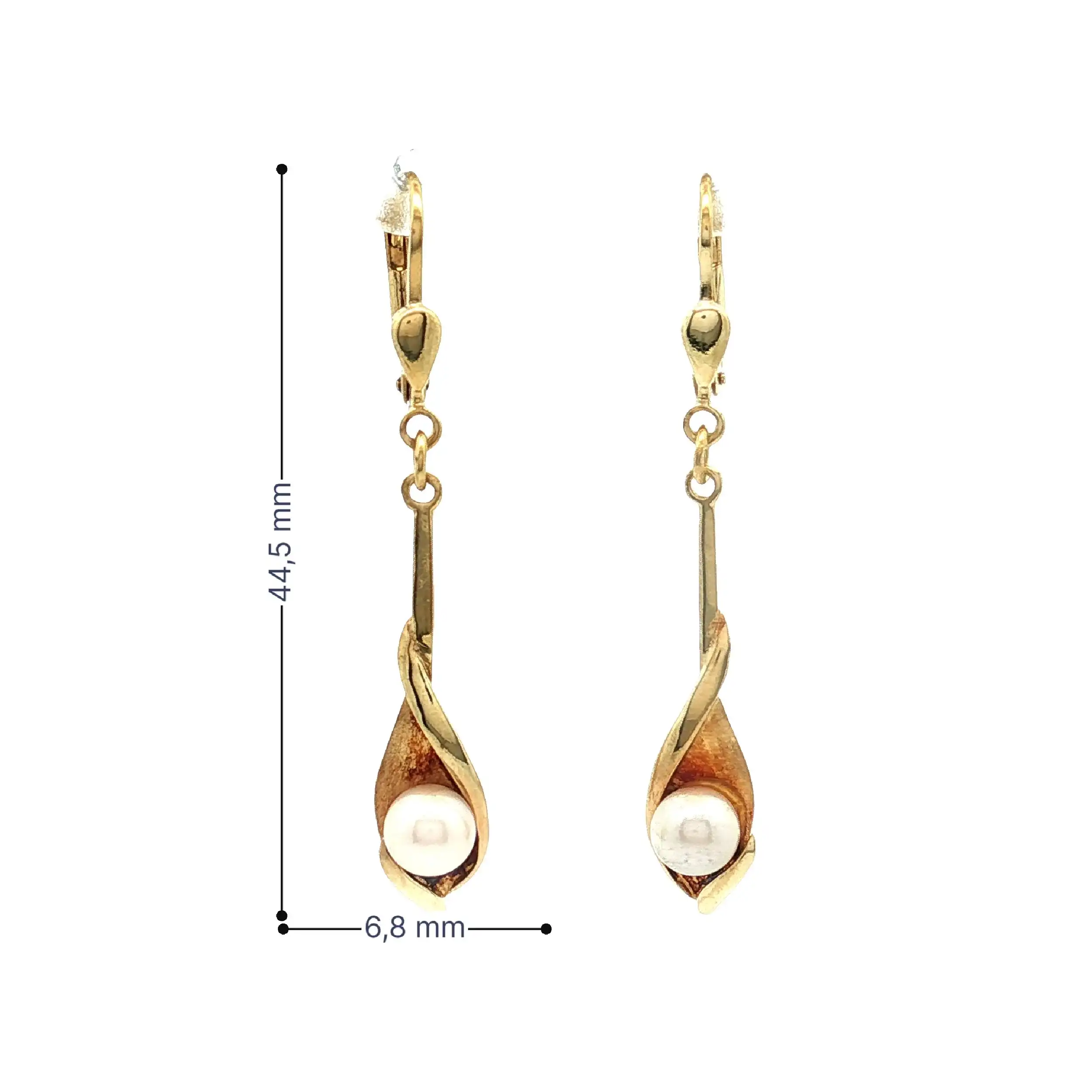 Ohrringe Gelbgold mit Perle Ohrringe Gelbgold mit Perle