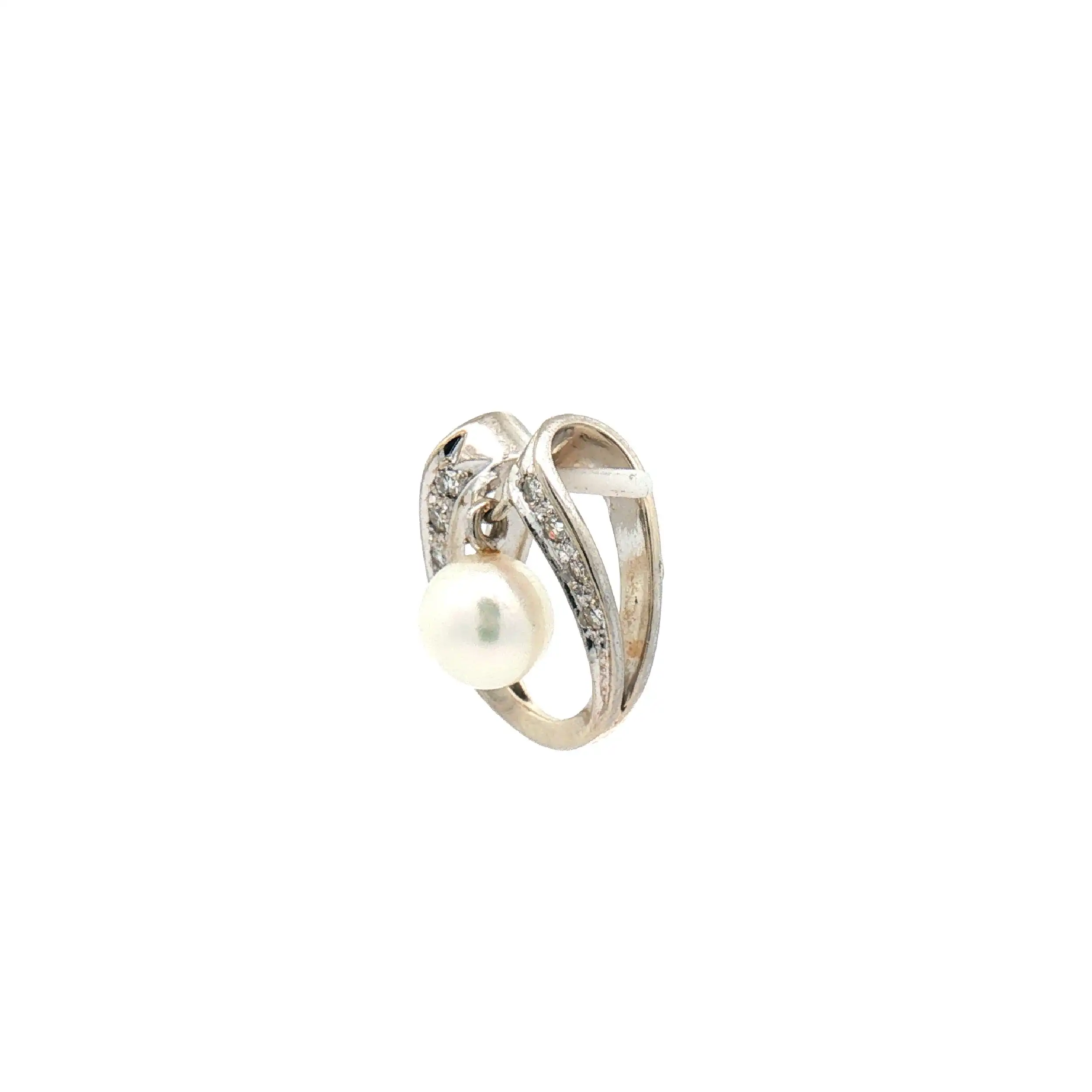 Anhänger Weißgold mit Perle und Diamanten