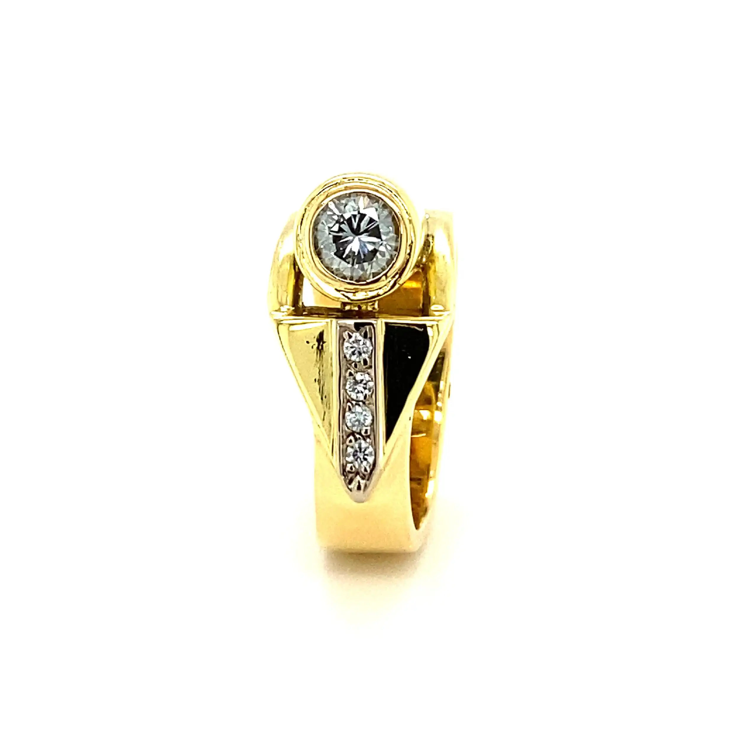Ring Gelbgold mit Brillanten, graviert mit 0,55ct.
