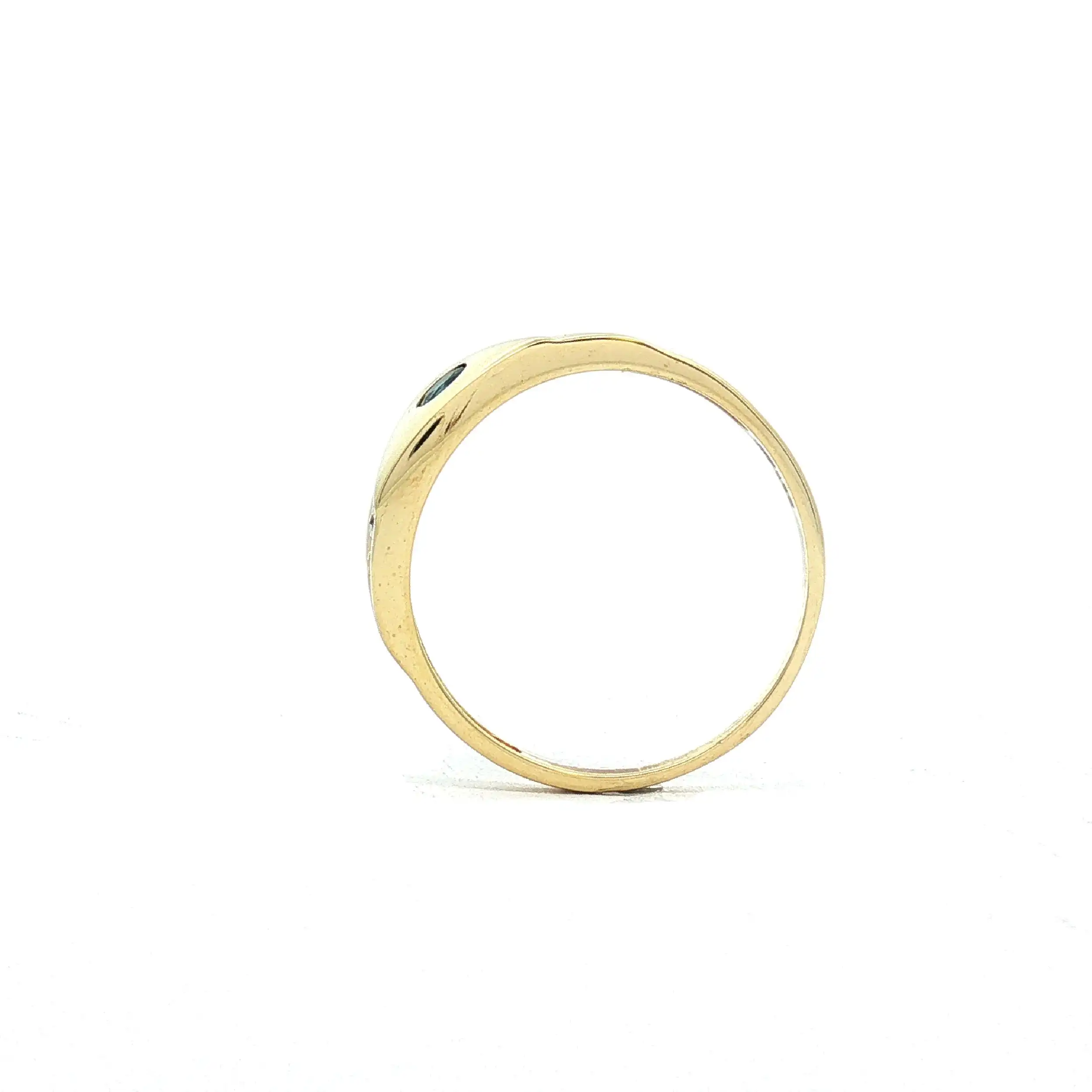 Ring Bicolor mit Saphir und Brillanten