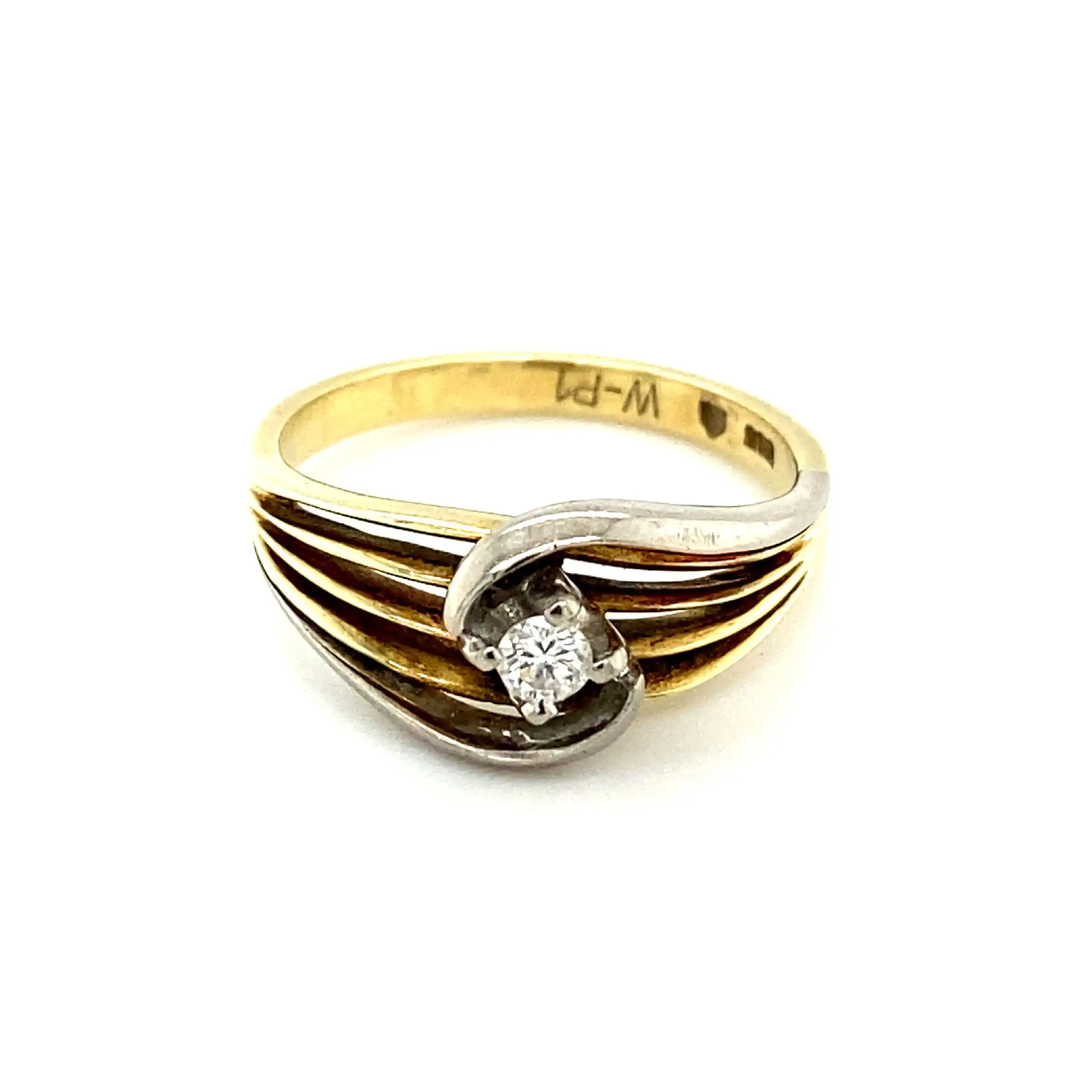 Ring Bicolor mit Brillant, graviert mit W-P1 Ring Bicolor mit Brillant, graviert mit W-P1