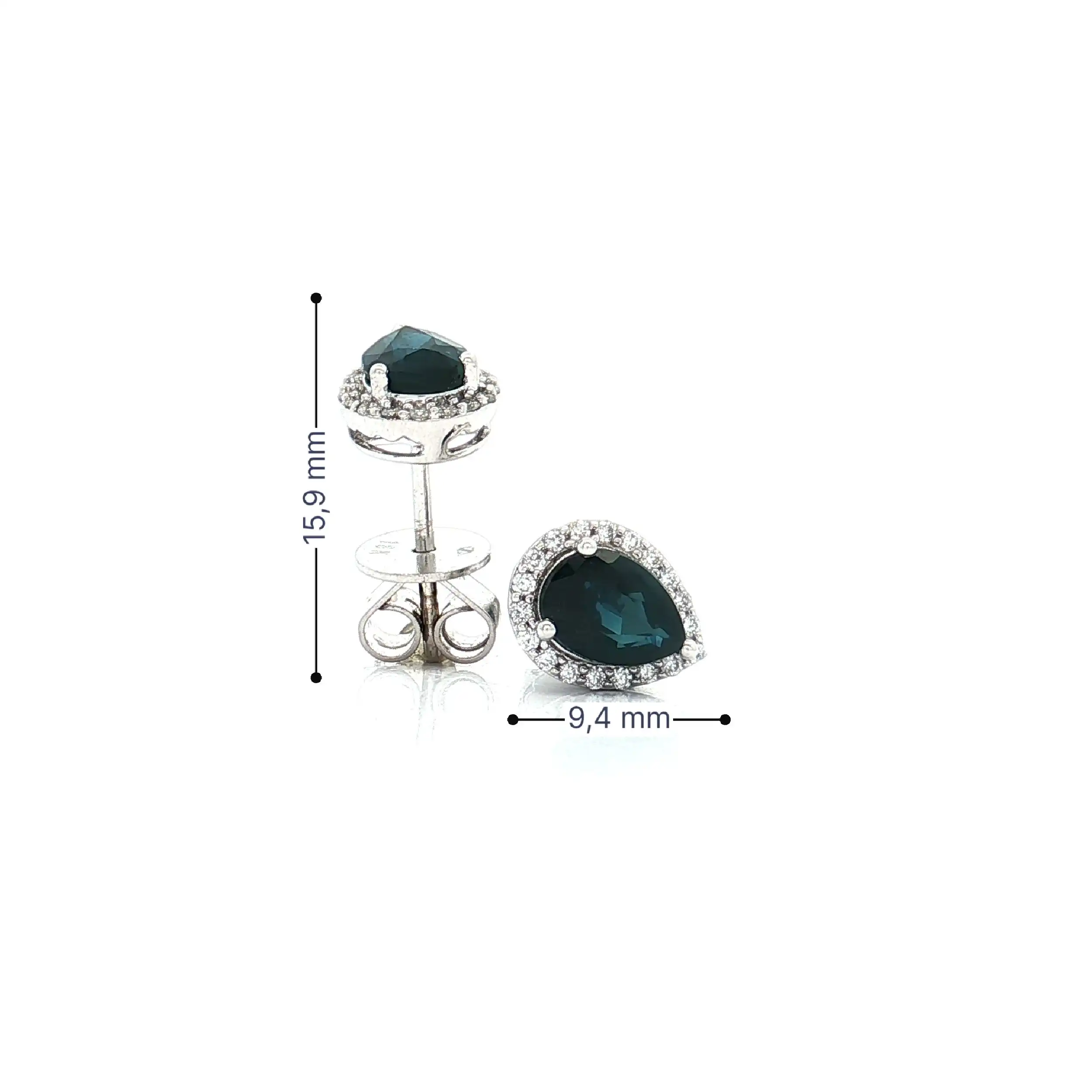 Ohrstecker Weißgold mti Brillanten und Saphiren Ohrstecker Weißgold mti Brillanten und Saphiren