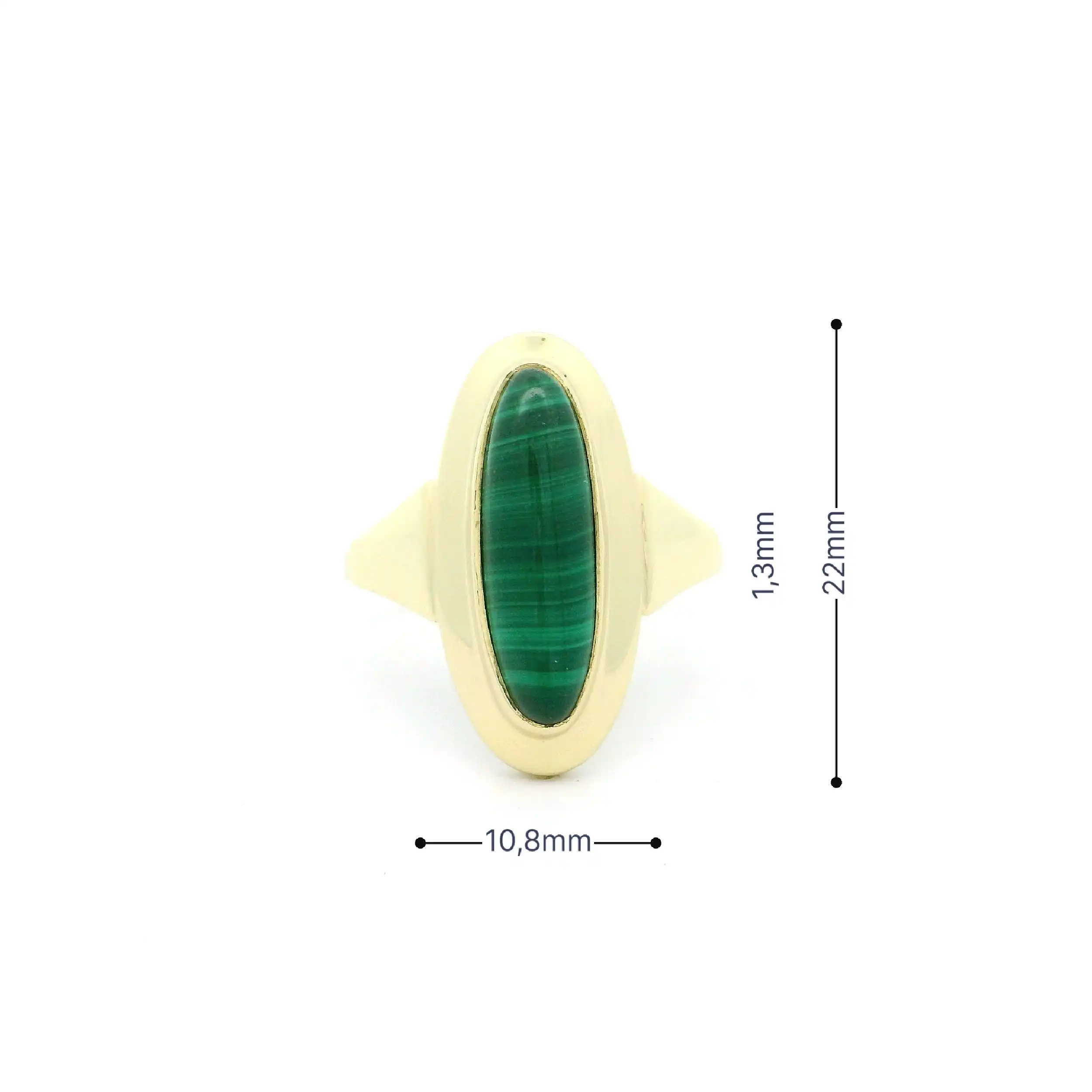 Ring Gelbgold mit Malachit Cabochon