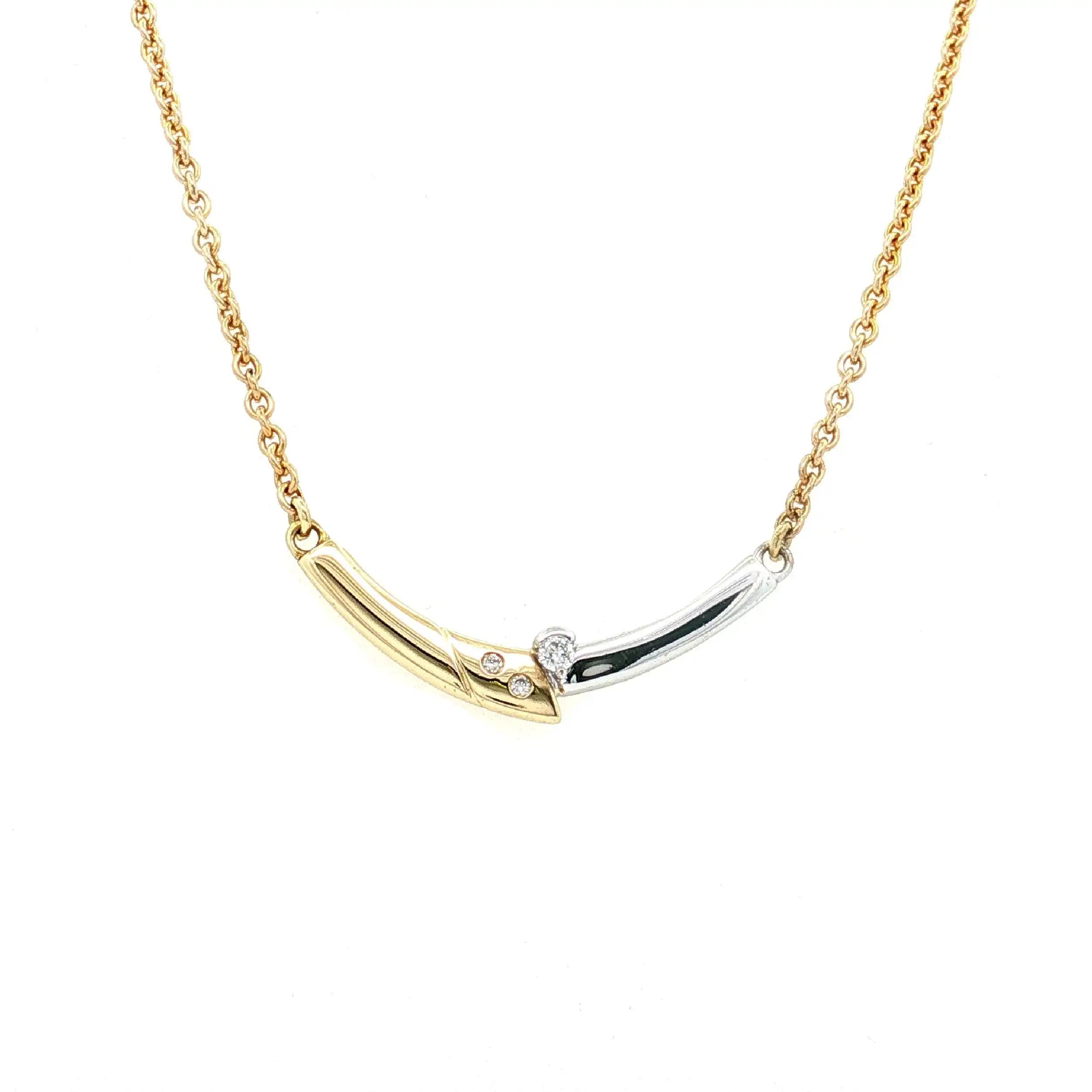Collier Bicolor mit Brillanten
