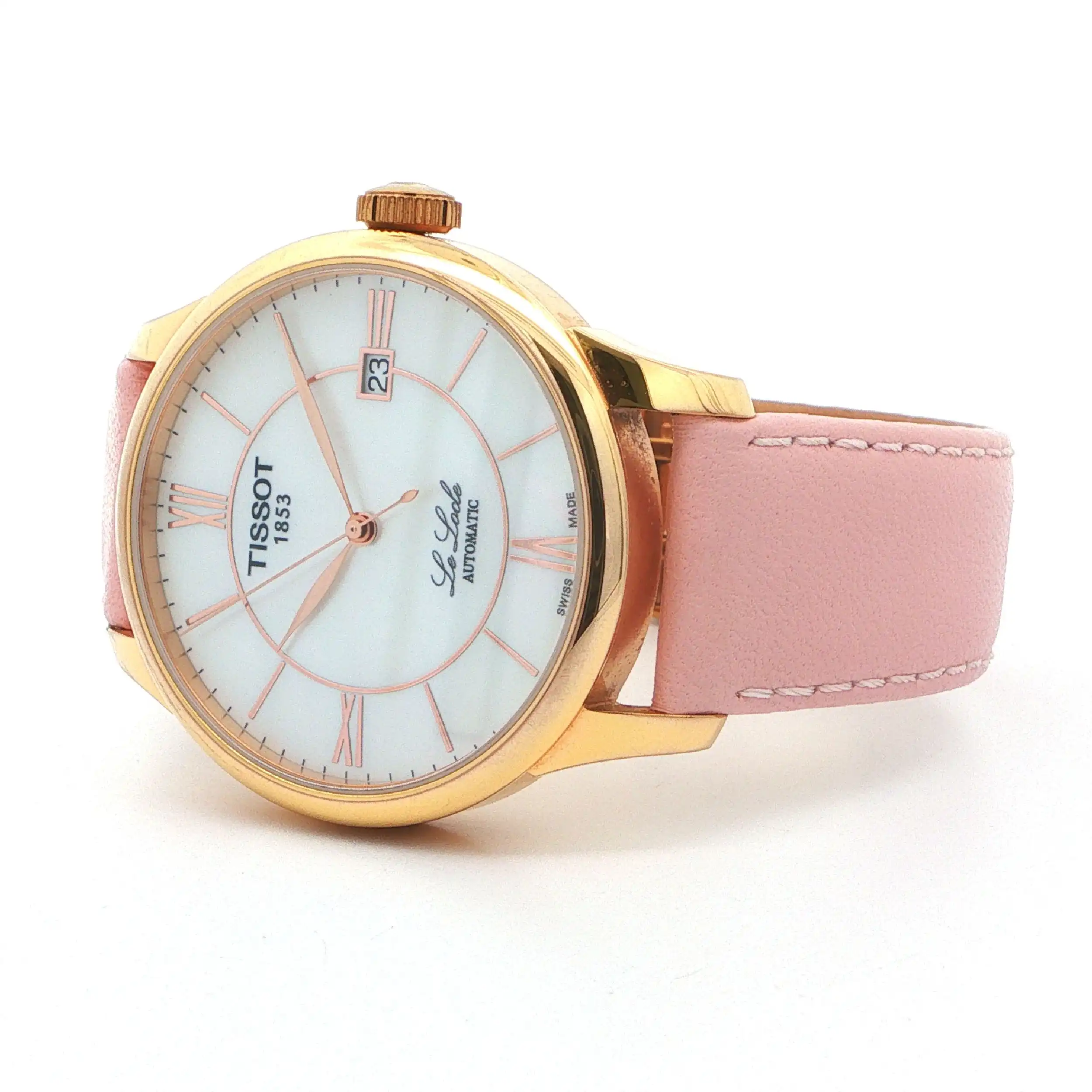 Damenuhr Tissot Le Locle Perlmutt Stahl/vergoldet mit Lederband