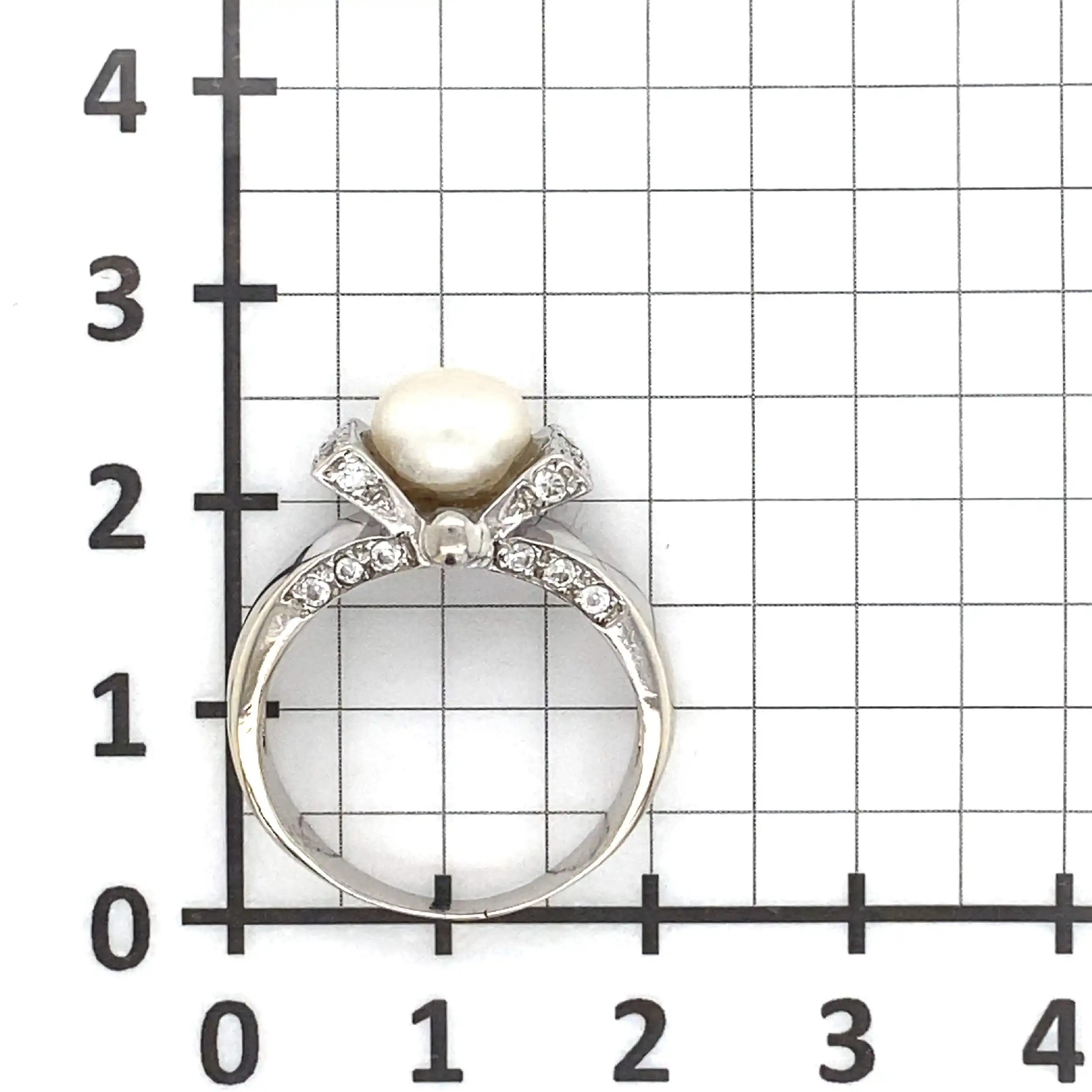 Ring Weißgold mit Perle und Zirkonia Ring Weißgold mit Perle und Zirkonia