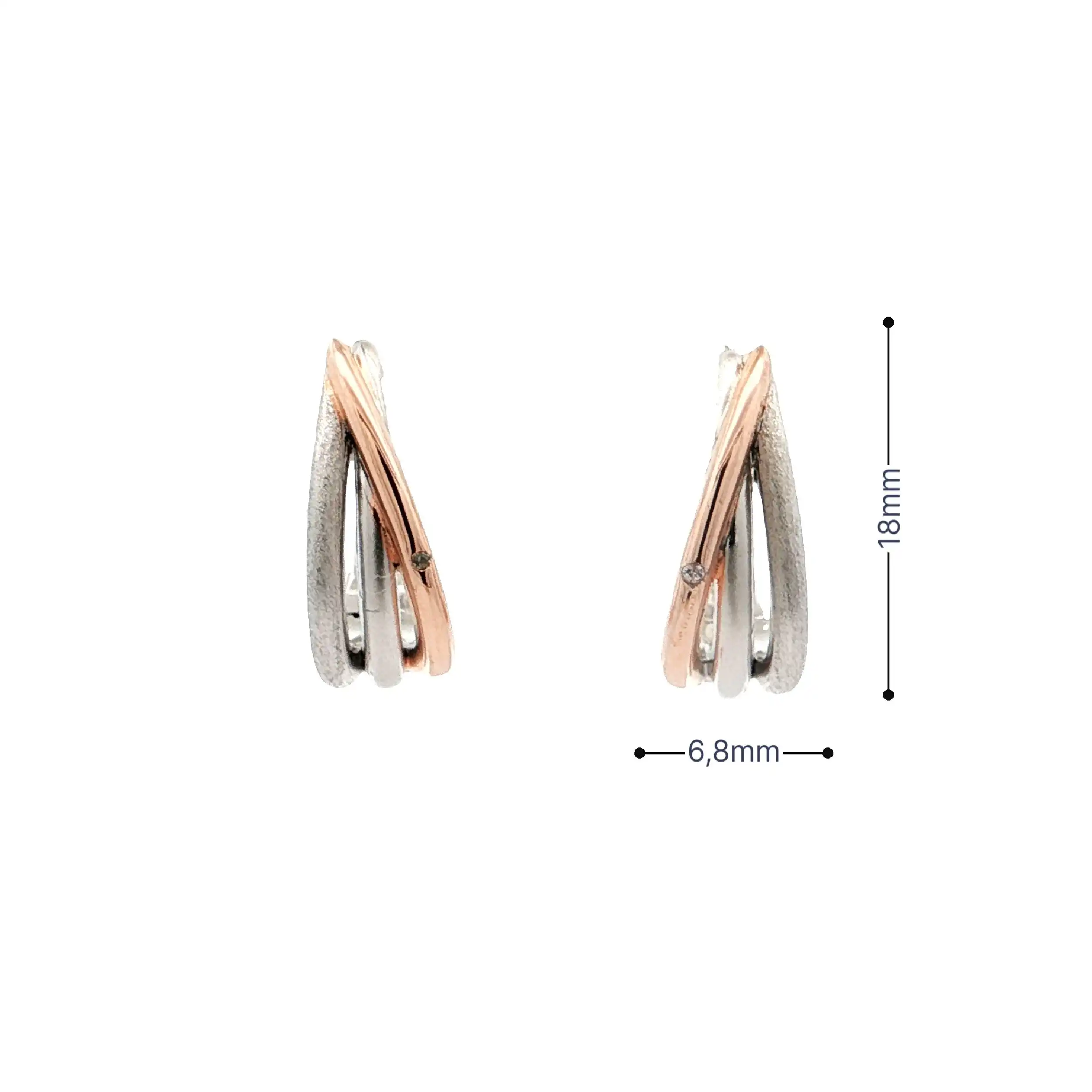 Ohrhänger Silber Bicolor mit Zirkonia Ohrhänger Silber Bicolor mit Zirkonia