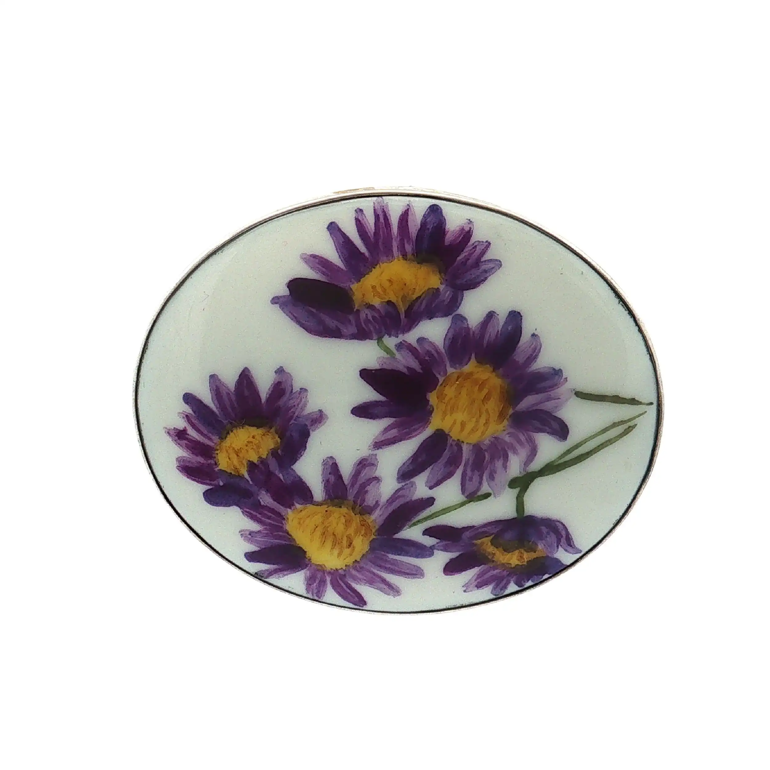 Nadel Silber mit Blumenmotiv Porzellan Nadel Silber mit Blumenmotiv Porzellan