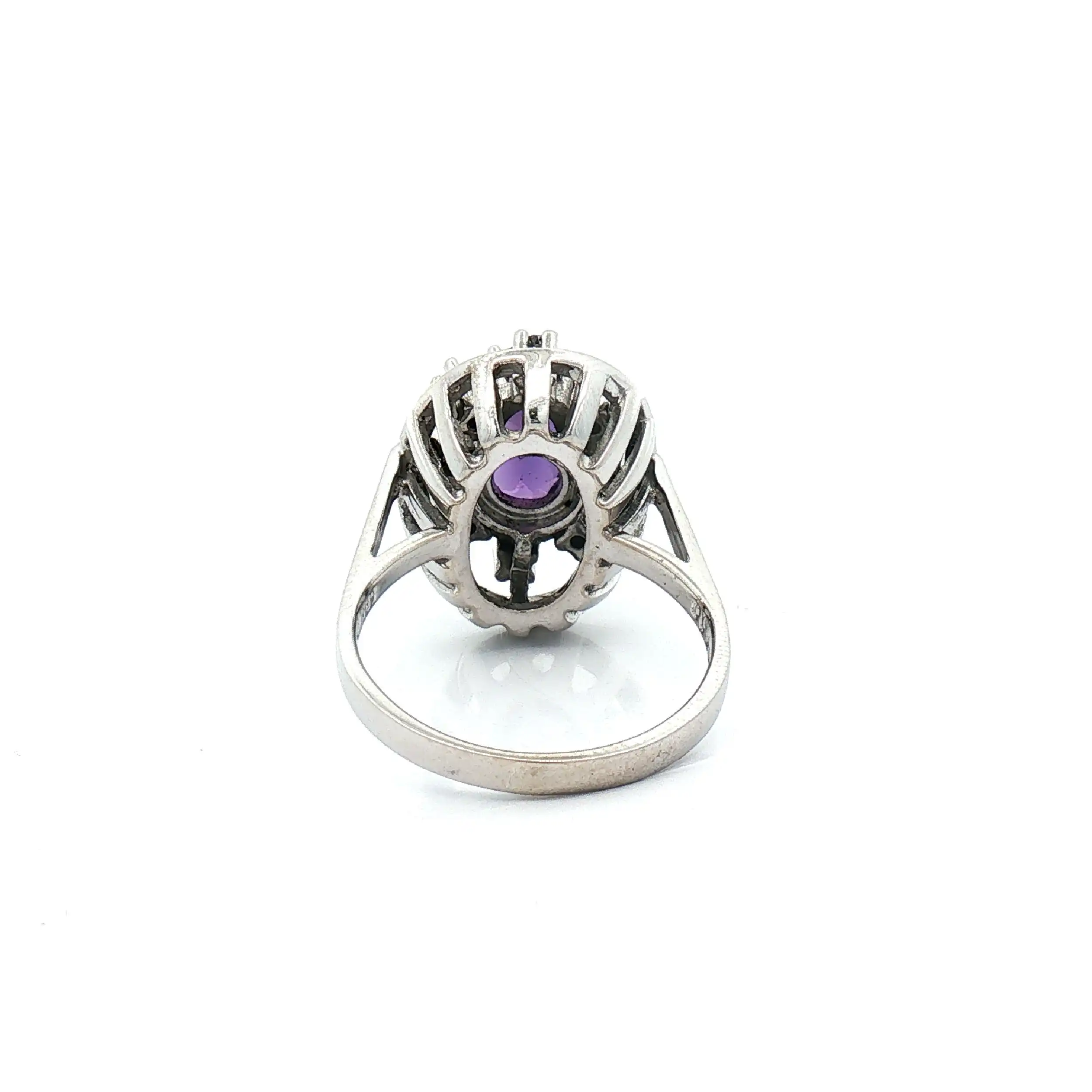 Ring Weißgold mit Diamanten und Amethyst