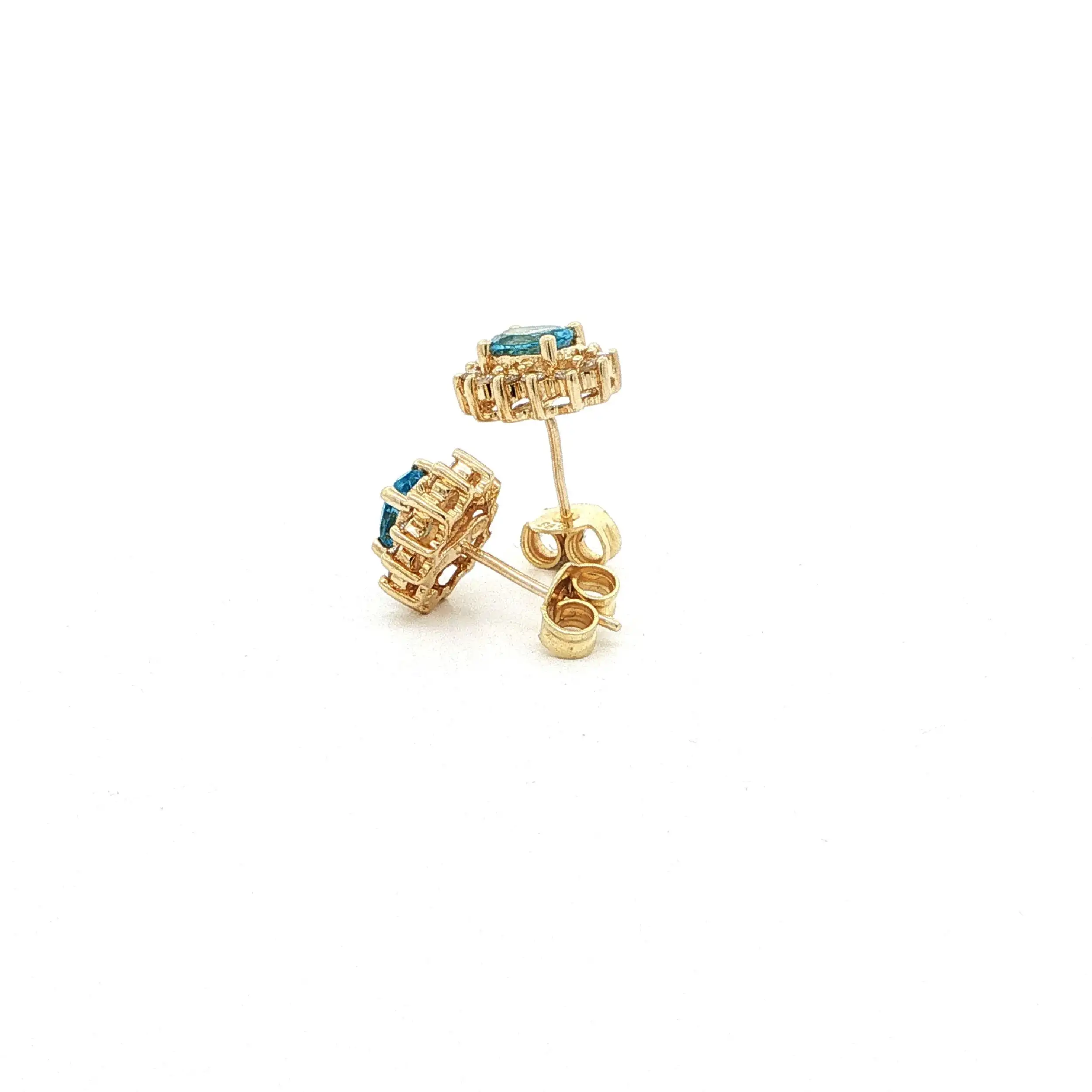 Ohrstecker Gelbgold mit Topas & Brillanten