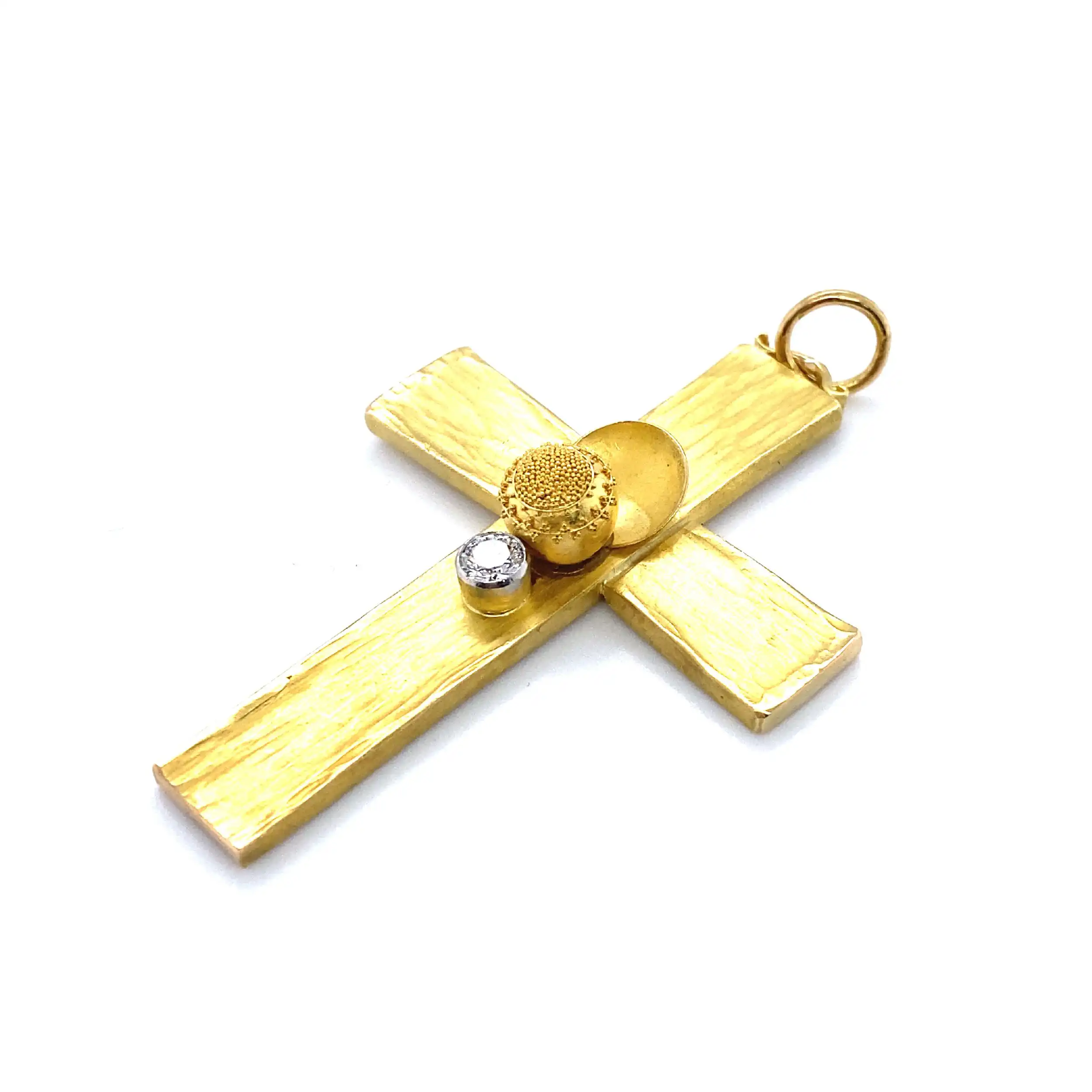 Kreuzanhänger Gelbgold mit Brillant