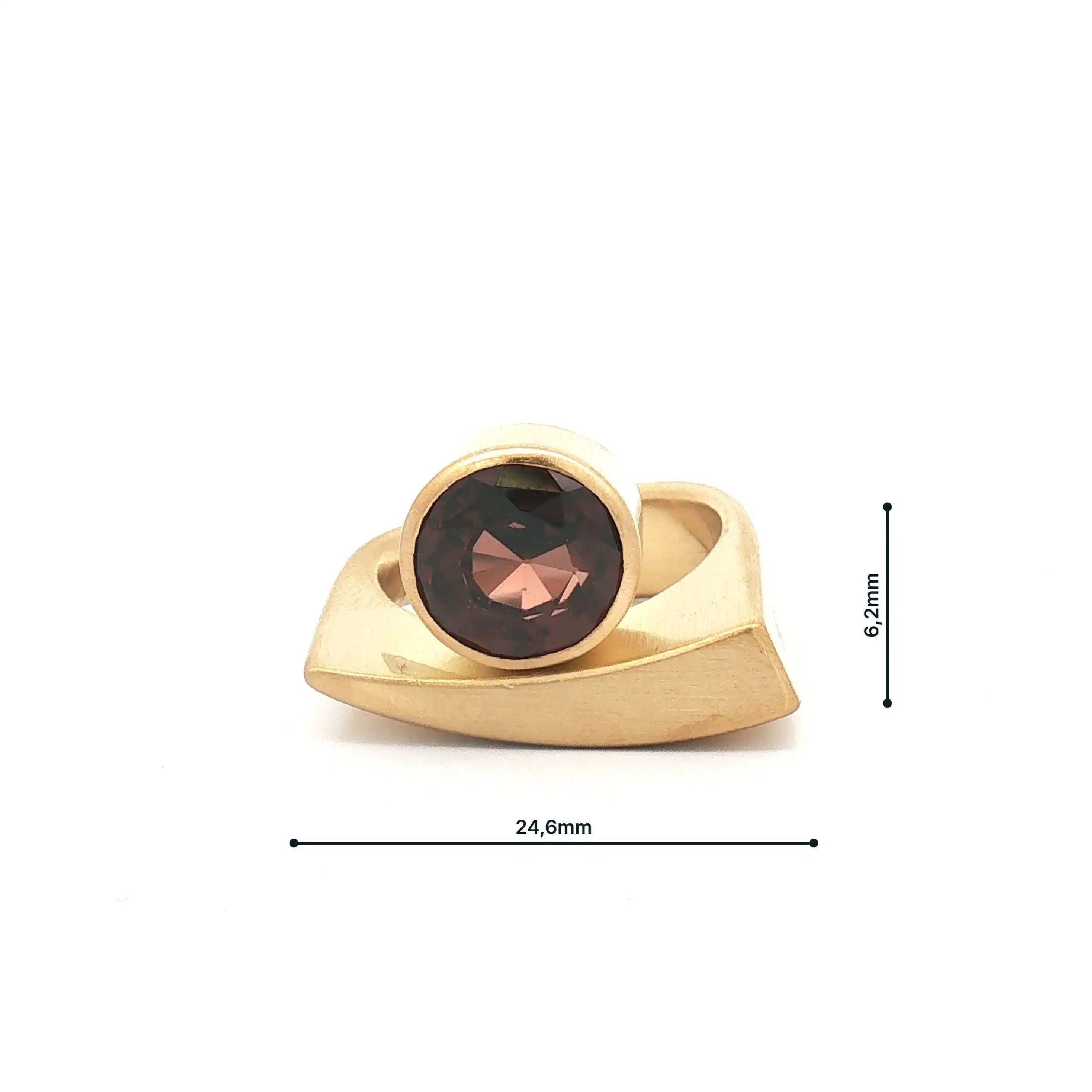 Ring Gelbgold mit braunem Farbstein