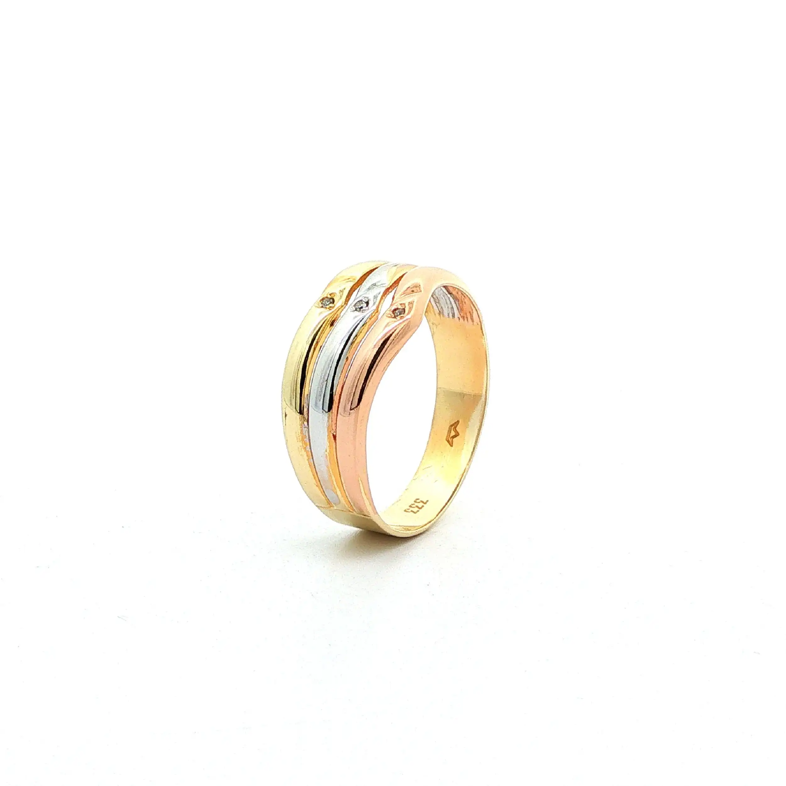Ring Tricolor mit Diamanten