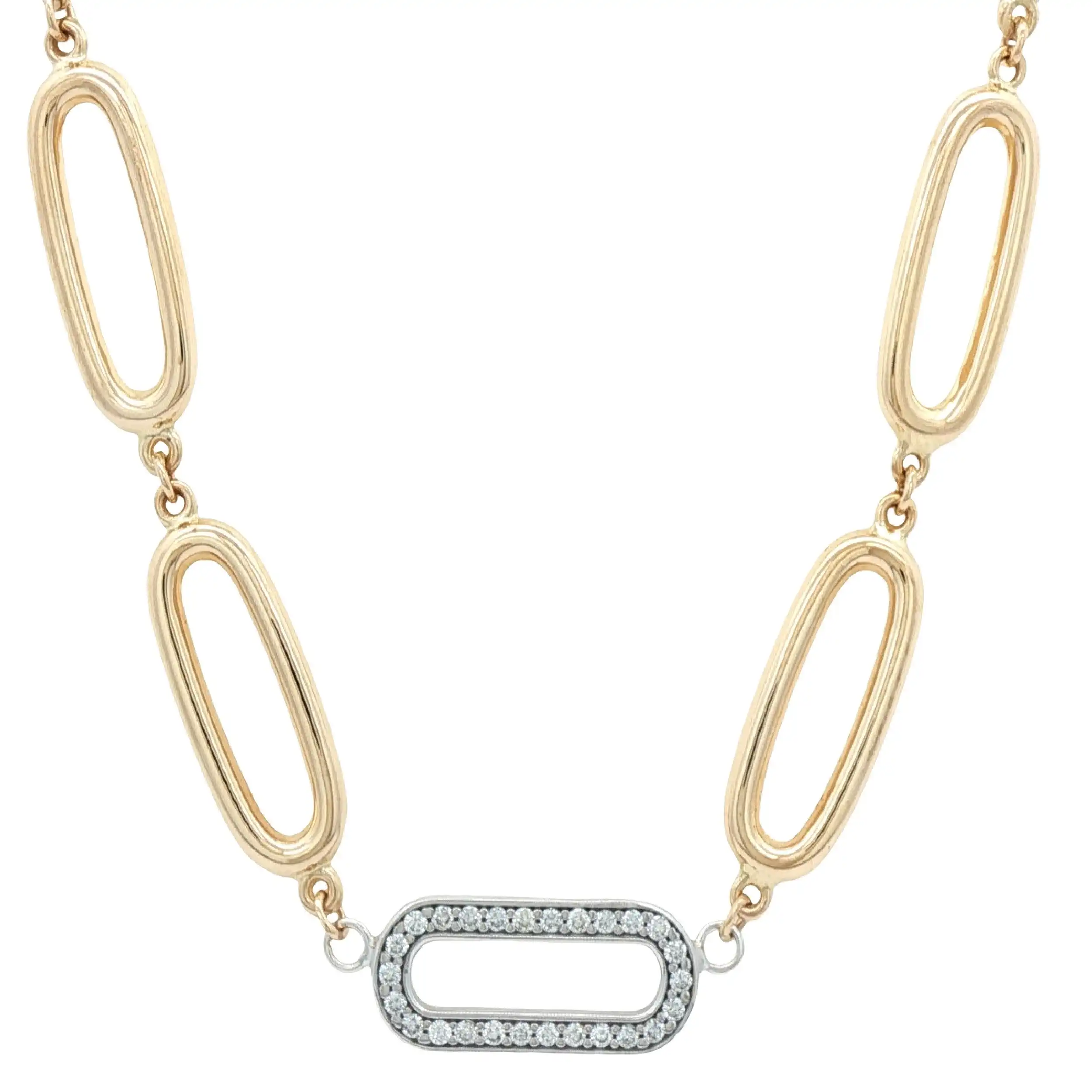 Gliedercollier Bicolor mit Brillanten Gliedercollier Bicolor mit Brillanten