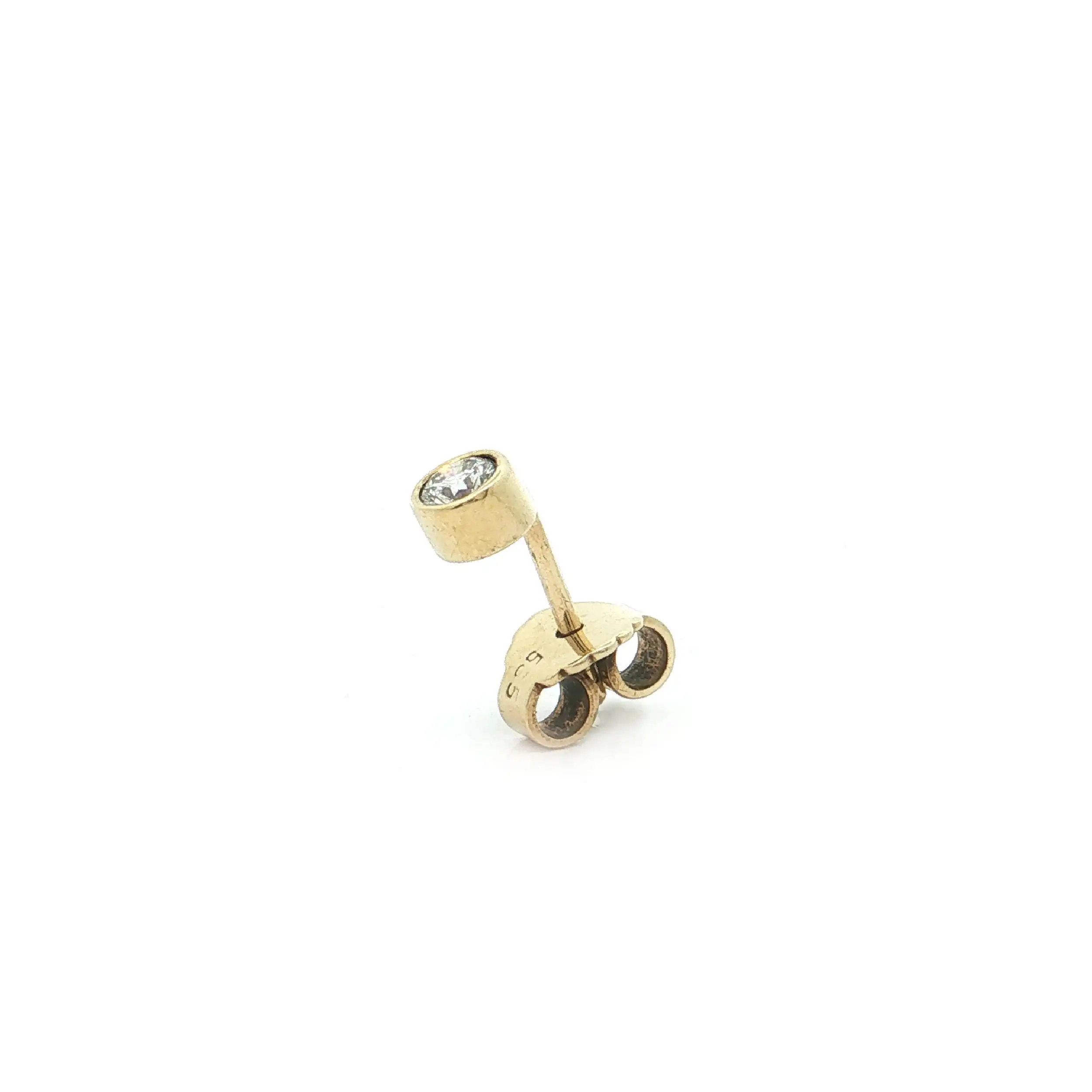 Einzelner Ohrstecker Gelbgold mit Brillant Einzelner Ohrstecker Gelbgold mit Brillant