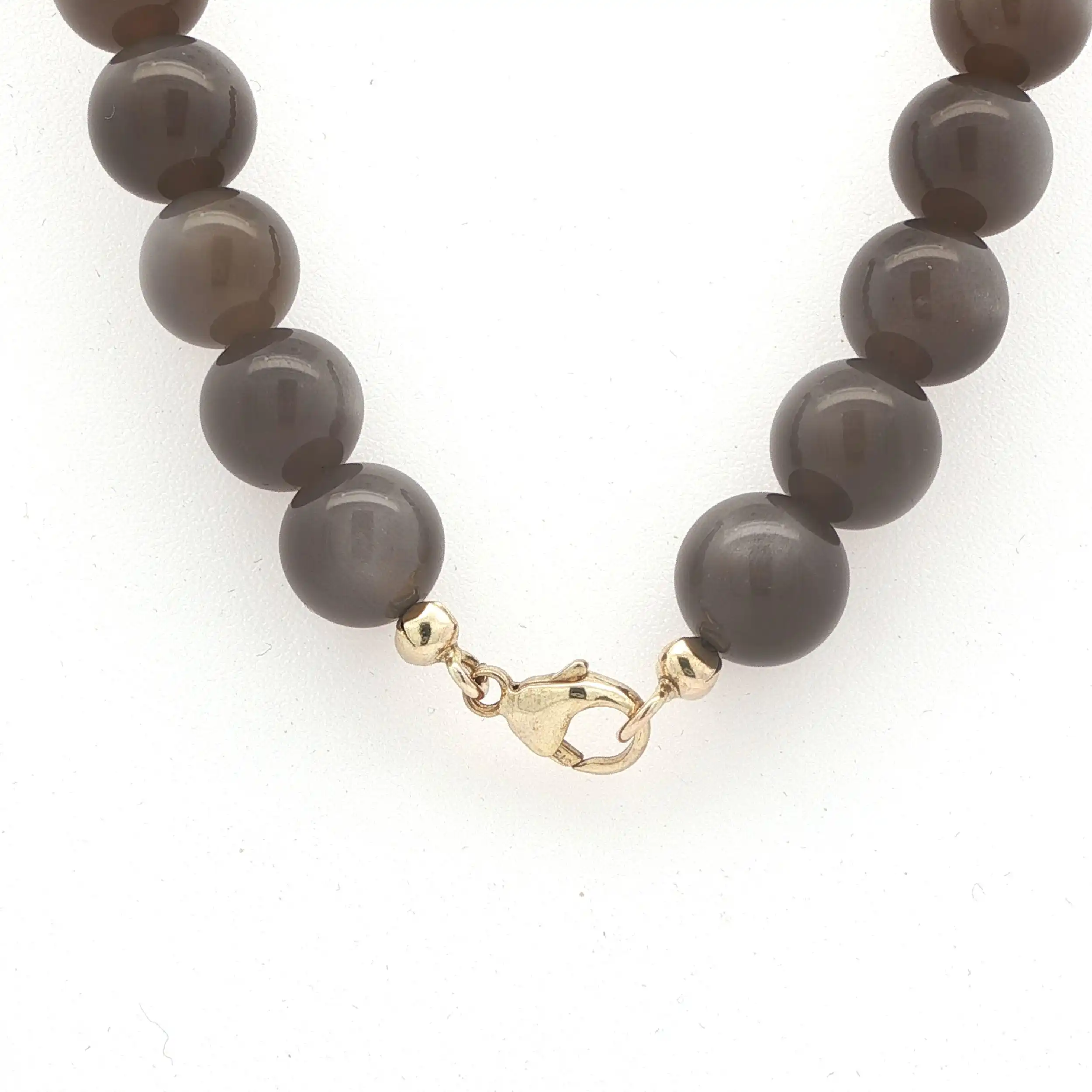 Kugelkette Gelbgold mit grauen Steinen Kugelkette Gelbgold mit grauen Steinen