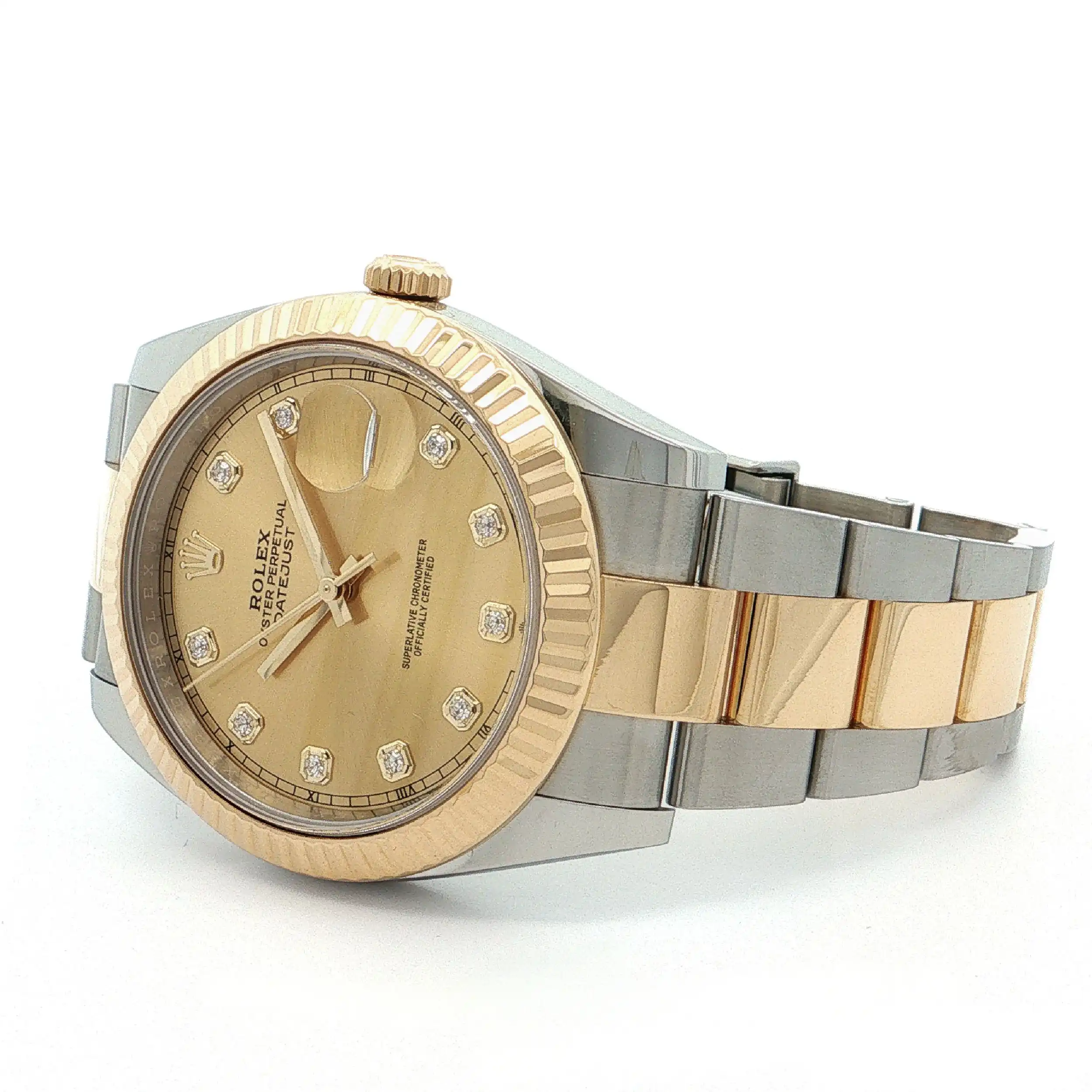 Herrenuhr Rolex Datejust 41 Stahl Gold mit Diamantblatt mit Box und Papieren Ref.126333 Herrenuhr Rolex Datejust 41 Stahl Gold mit Diamantblatt mit Box und Papieren Ref.126333
