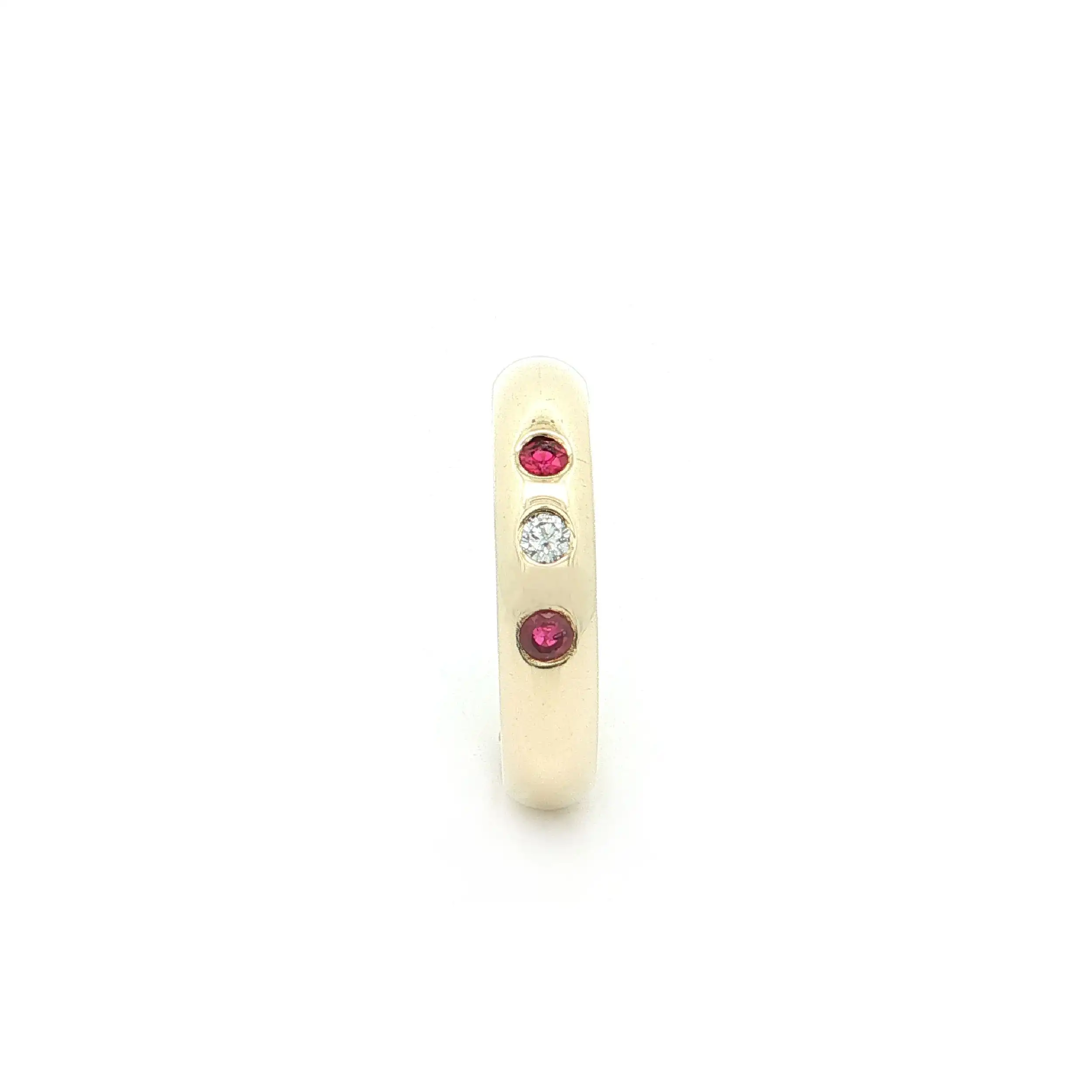 Bandring Gelbgold mit Brillant und Rubinen
