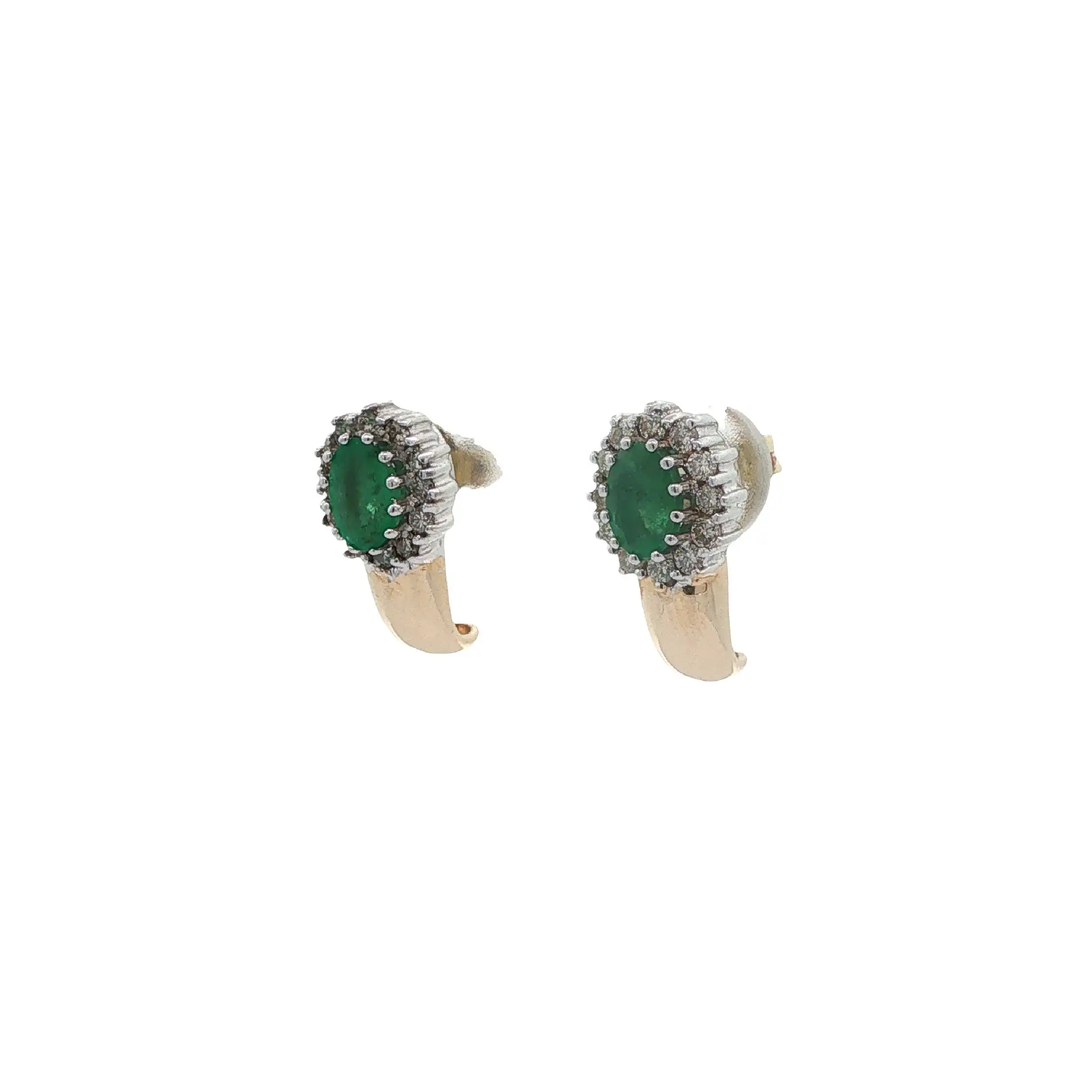 Ohrstecker Bicolor mit Smaragd & Brillanten Ohrstecker Bicolor mit Smaragd & Brillanten