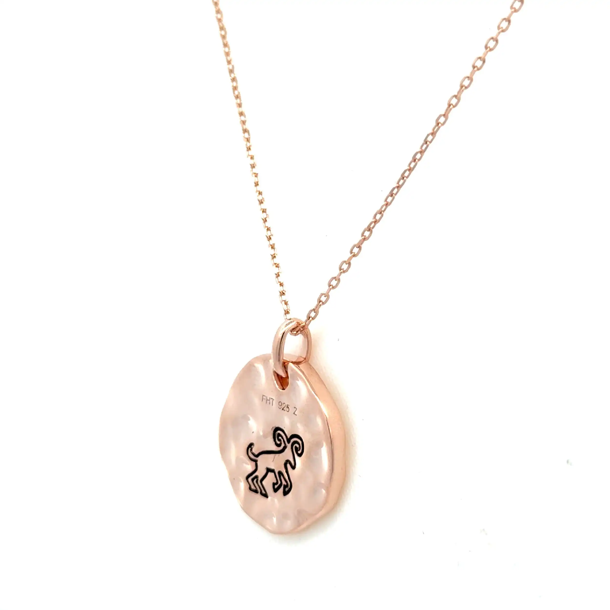 Collier Silber rose vergoldet Sternzeichen Widder mit 4 Zirkonia Collier Silber rose vergoldet Sternzeichen Widder mit 4 Zirkonia