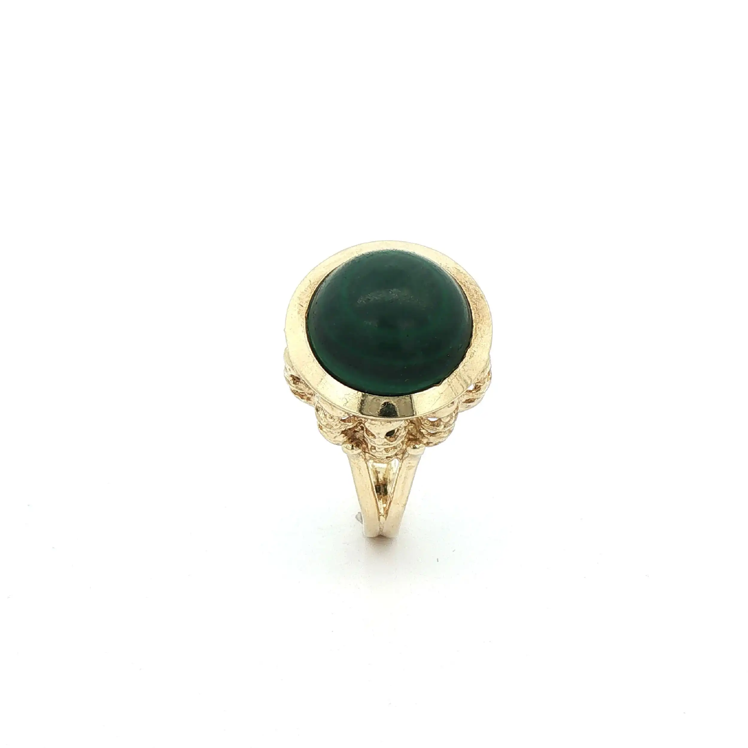 RIng Gelbgold mit grünem Farbstein