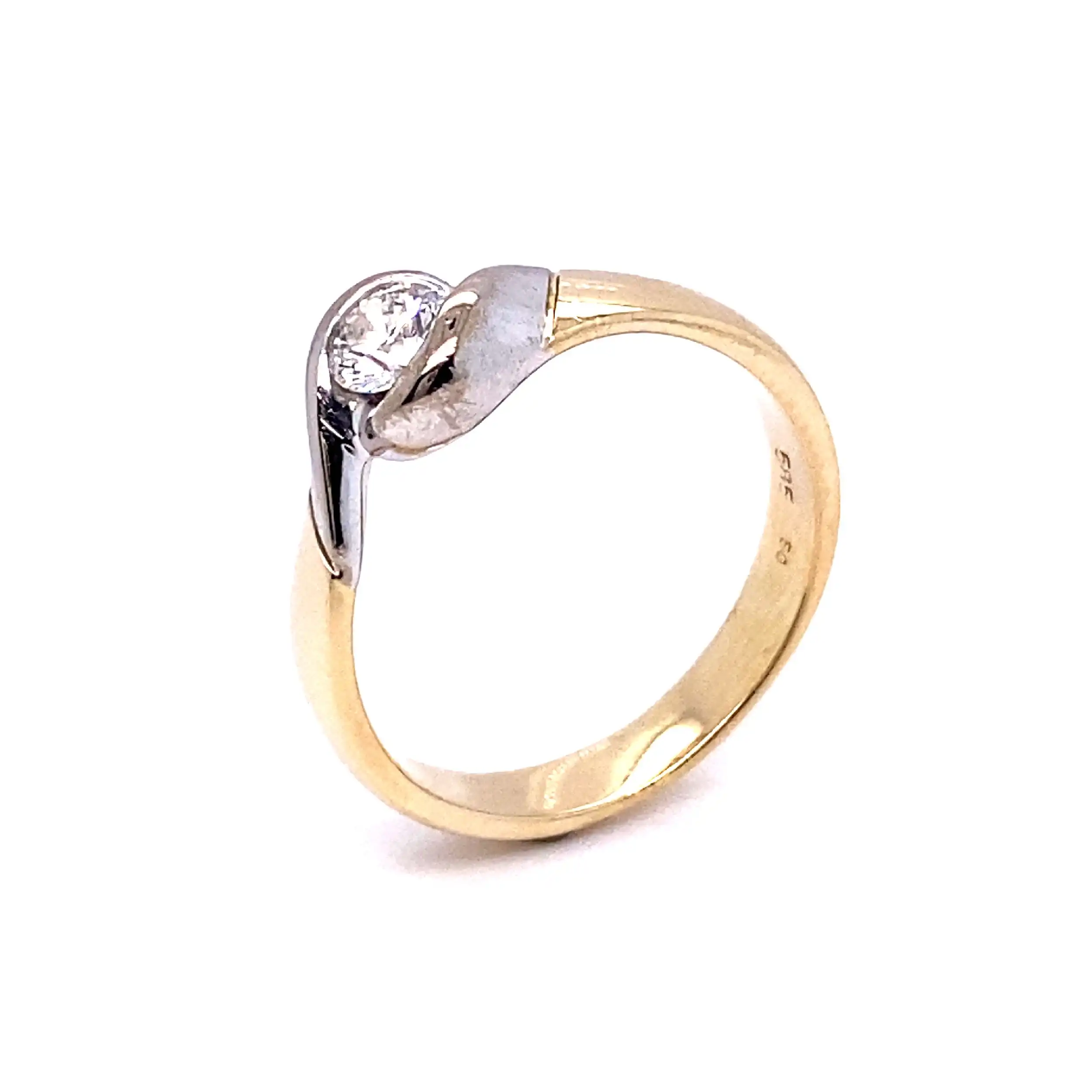 Ring bicolor mit Solitär Brillant Ring bicolor mit Solitär Brillant