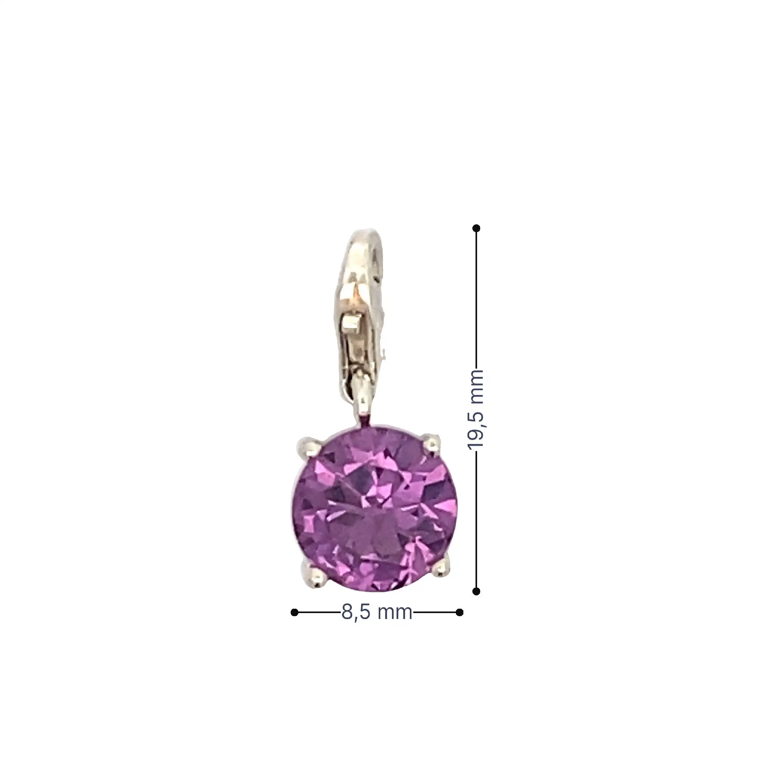 Silbercharm mit lila Farbstein Silbercharm mit lila Farbstein