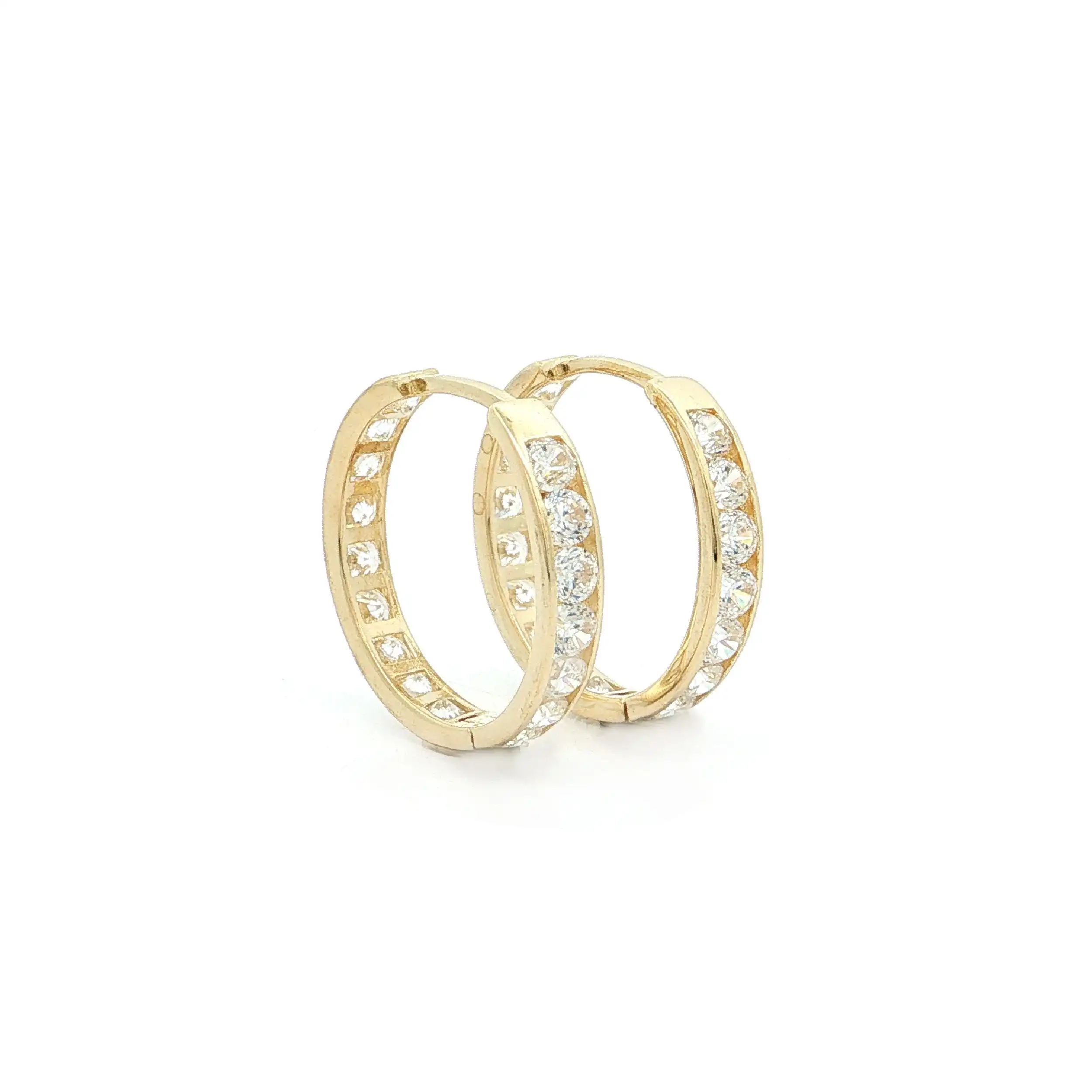 Creolen Gelbgold mit Zirkonia