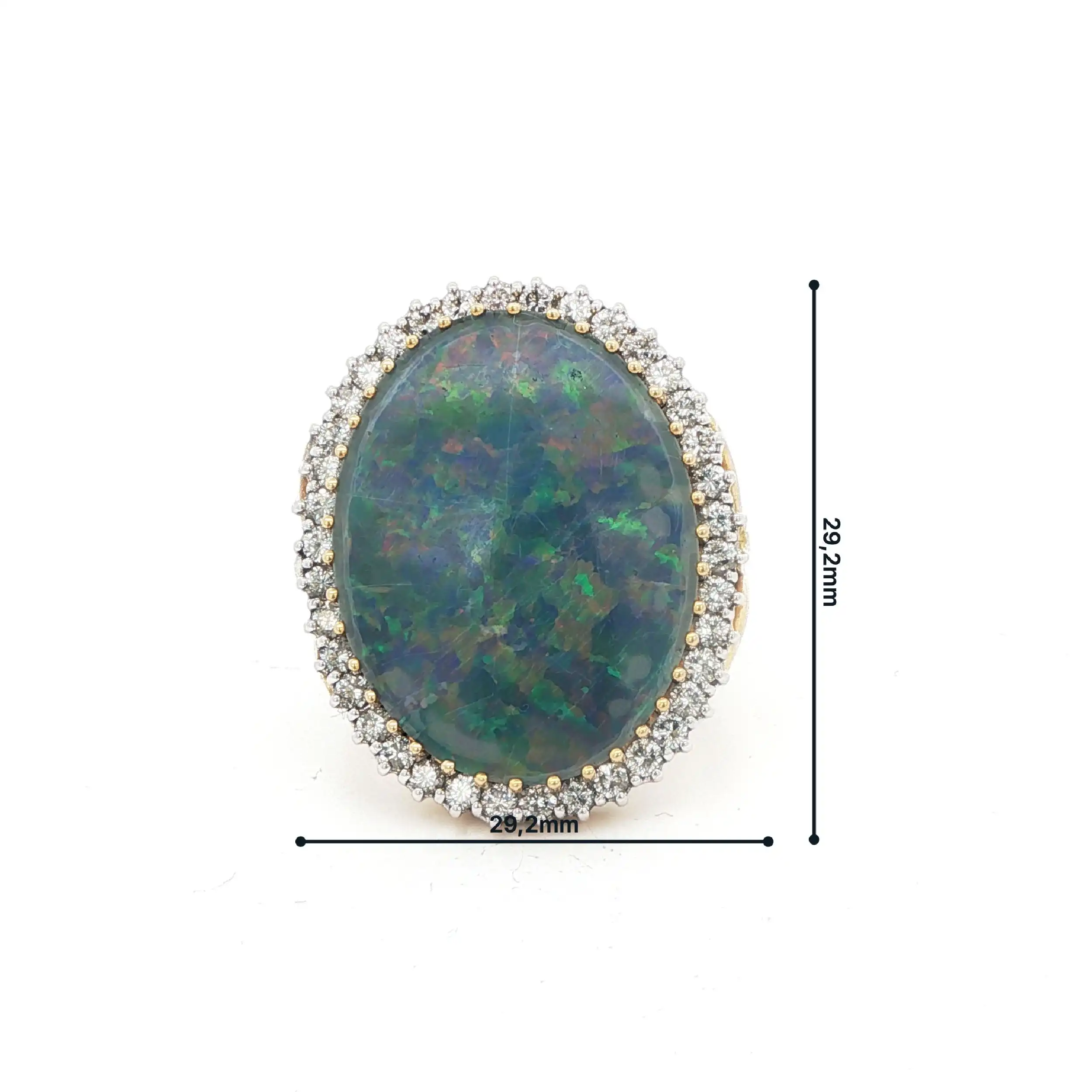 Ring Gelbgold mit Brillanten und Opaldublette