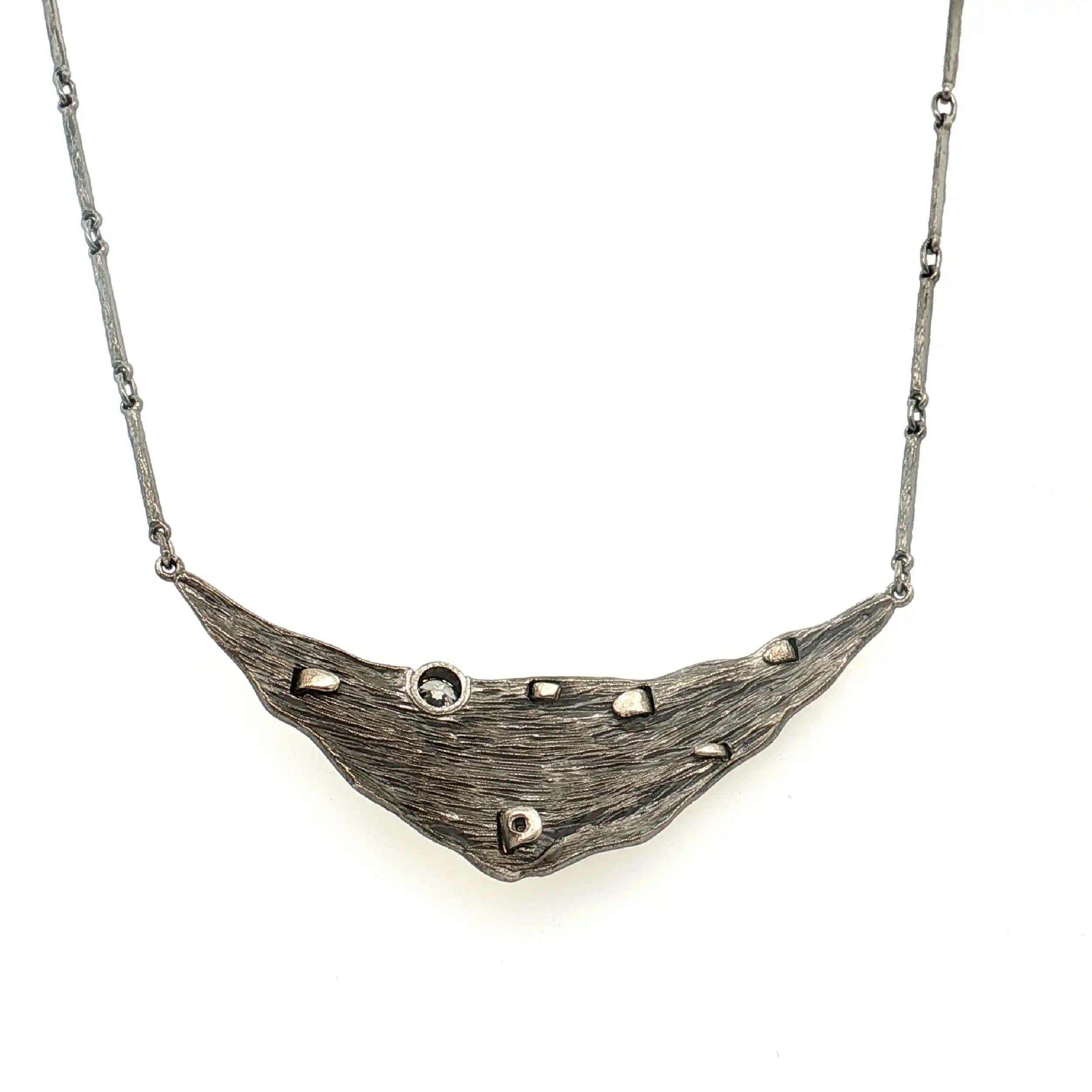 Collier Silber teilweise vergoldet mit Zirkonia