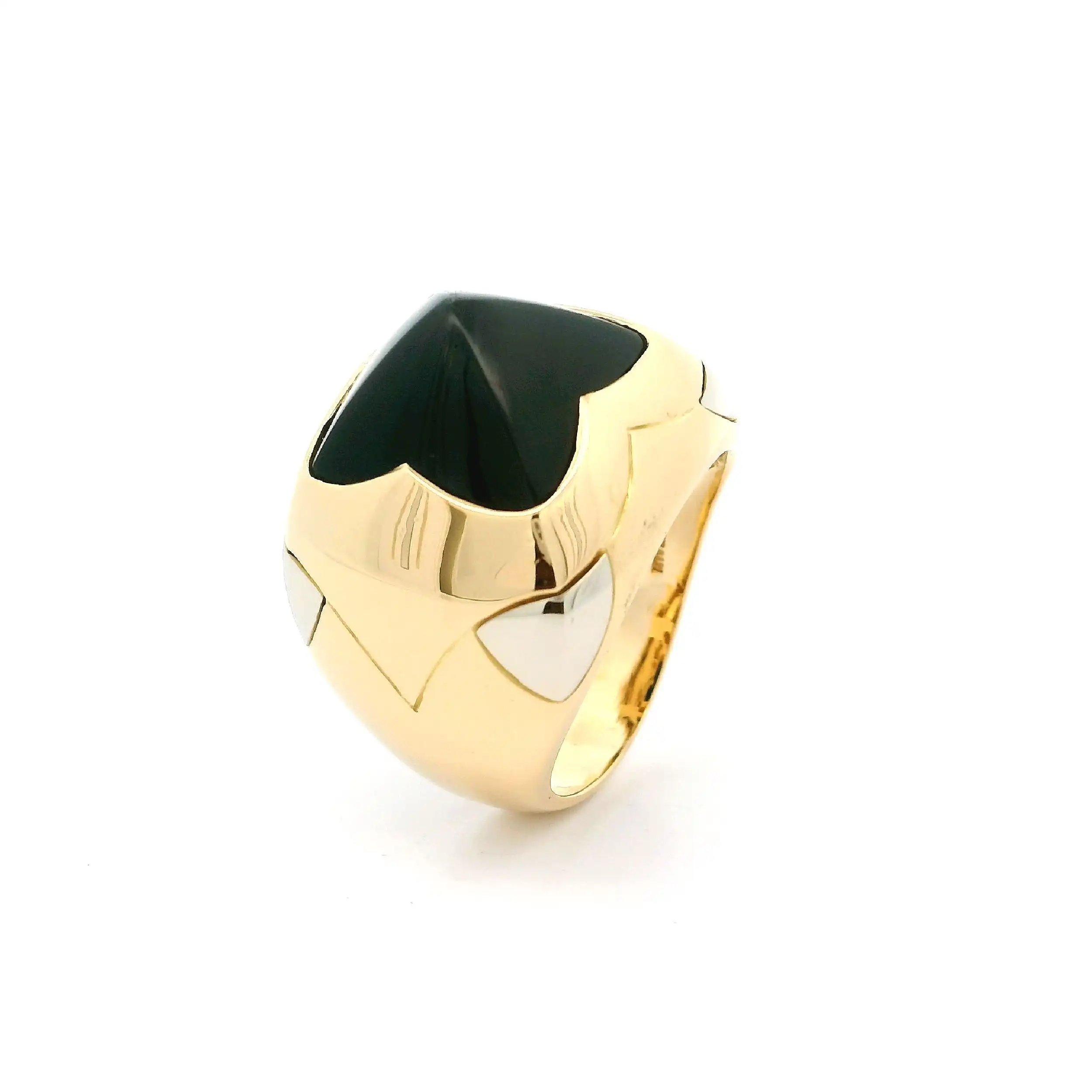 Ring Bicolor mit schwarzem Farbstein Ring Bicolor mit schwarzem Farbstein