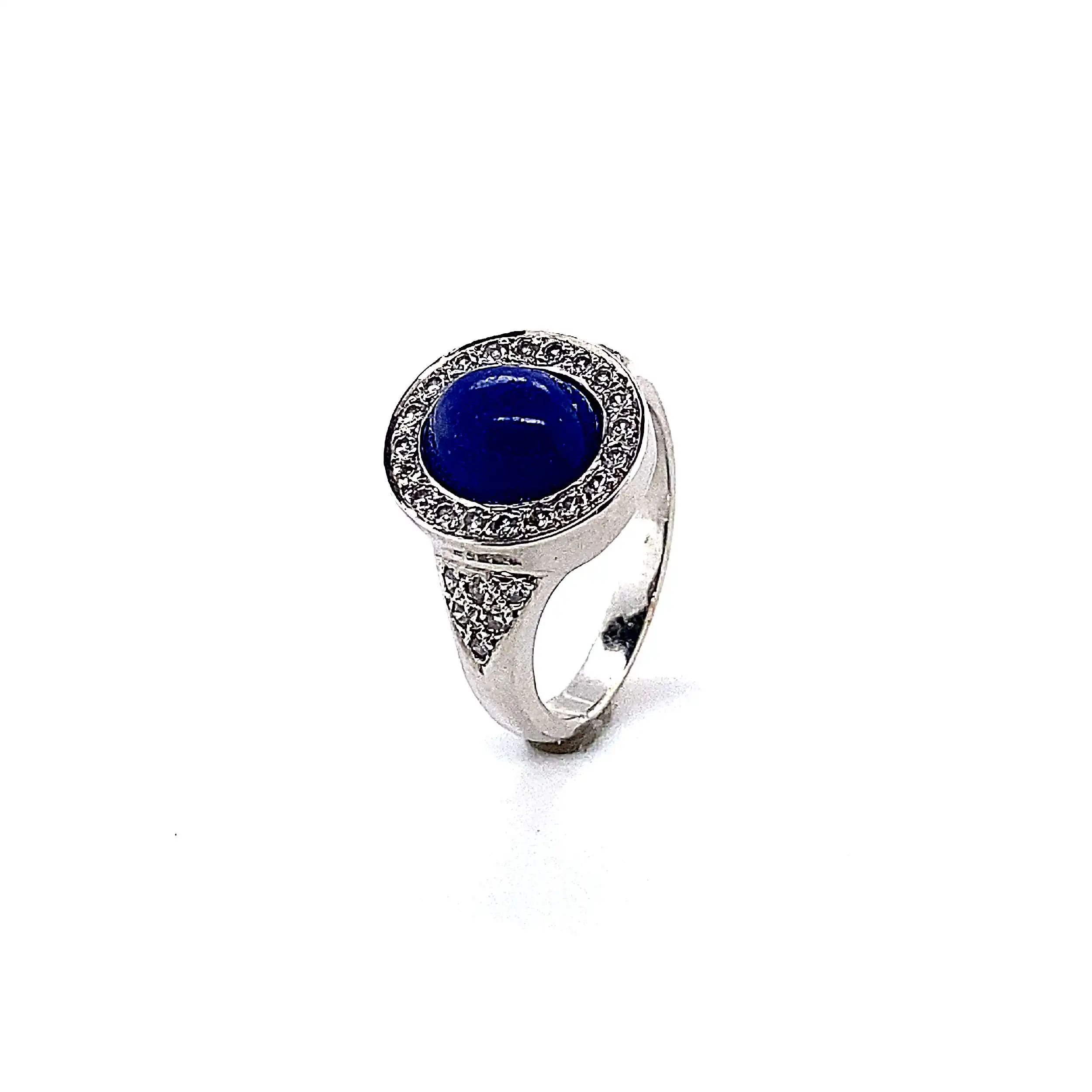 Ring Weißgold mit Lapis und Diamanten Ring Weißgold mit Lapis und Diamanten