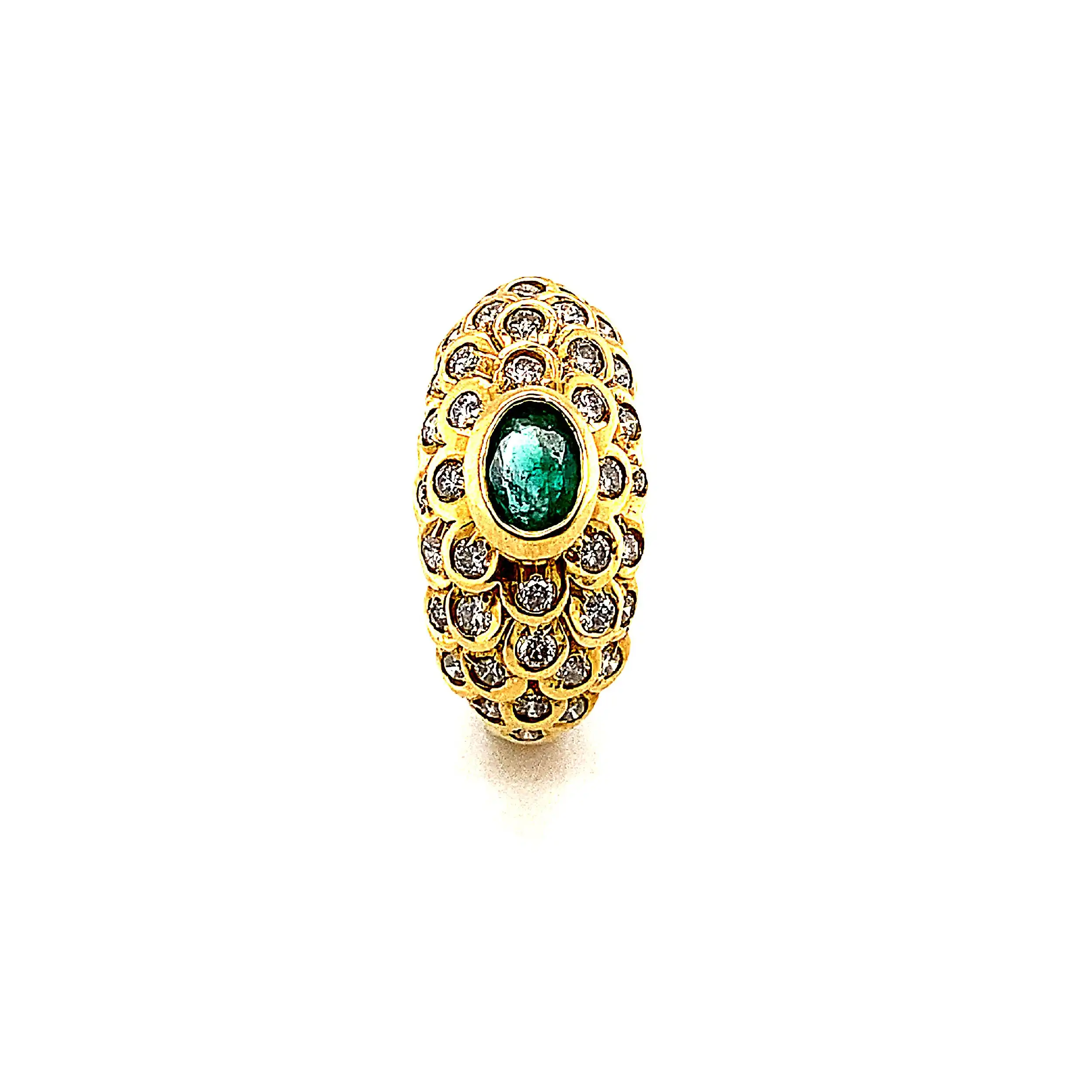 Ring Gelbgold mit Smaragd und Brillanten Ring Gelbgold mit Smaragd und Brillanten