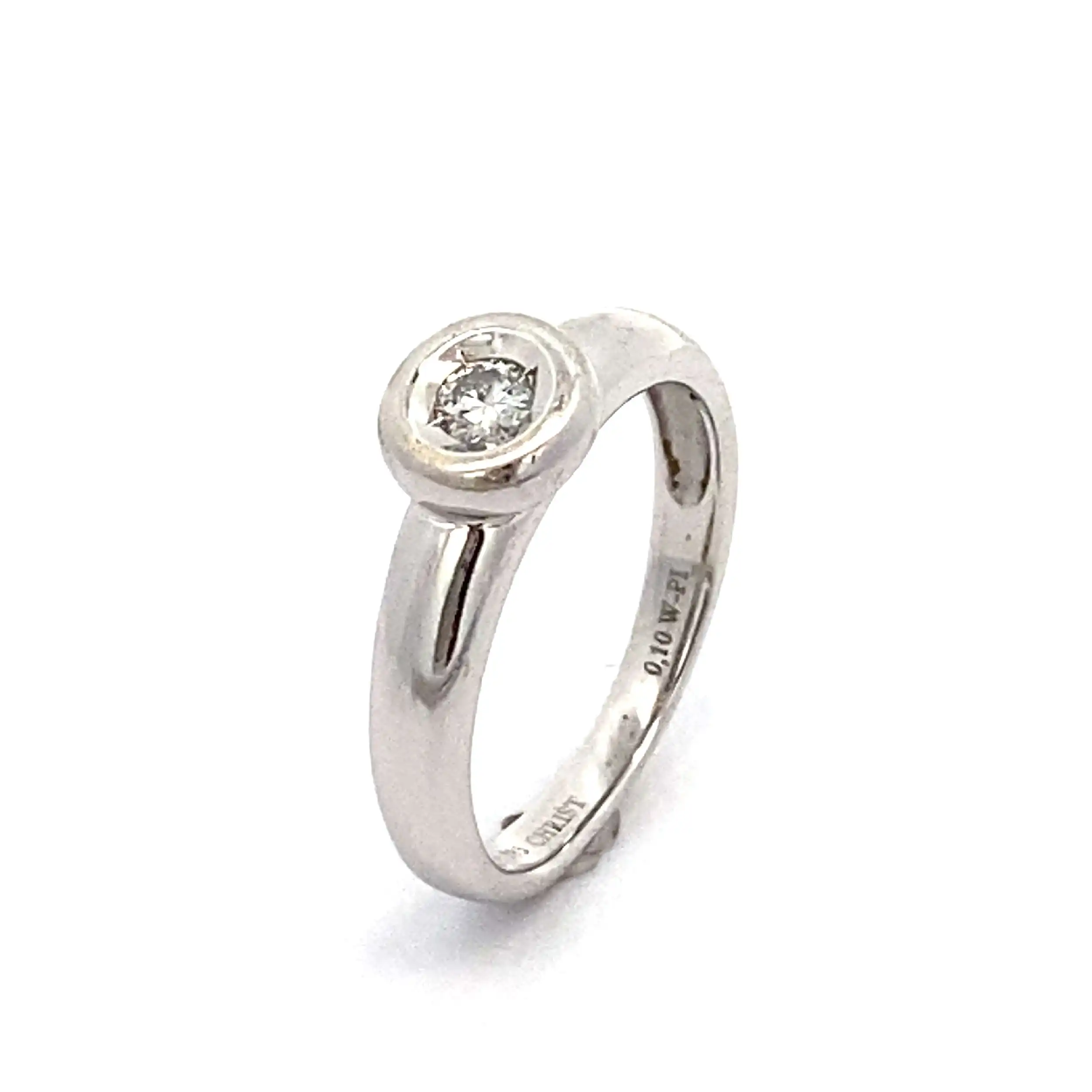 Ring Weißgold Christ mit Brillant Solitär Ring Weißgold Christ mit Brillant Solitär