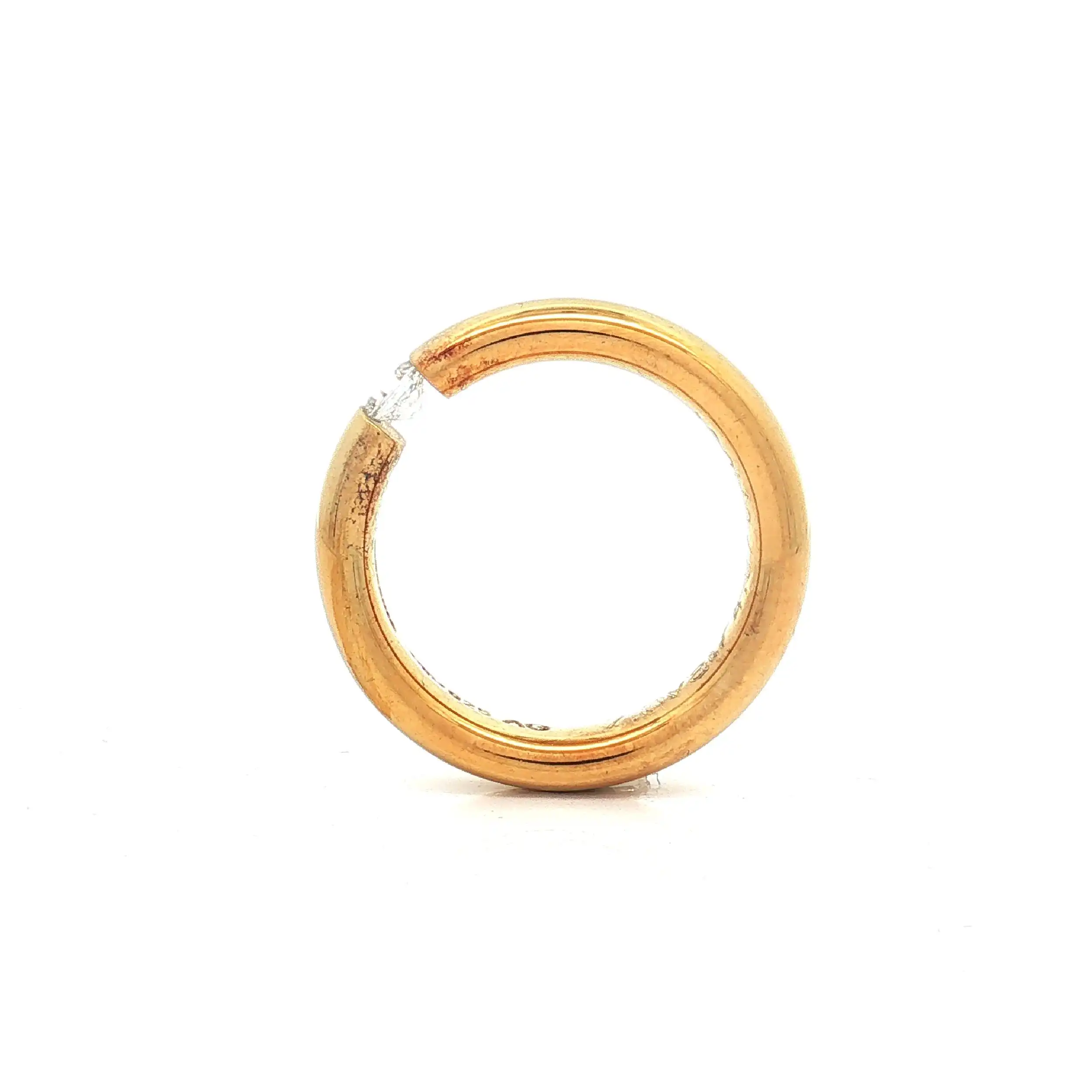 Spannring Silber vergoldet Niessing "Musterring" Oval mit Zirkonia