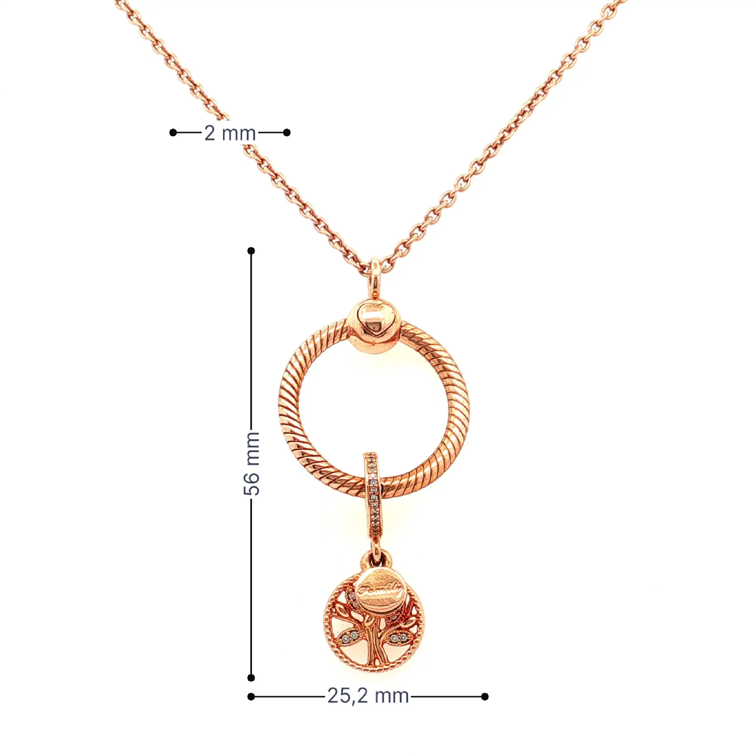 Kette Pandora mit Anhänger "Family" vergoldet Kette Pandora mit Anhänger "Family" vergoldet