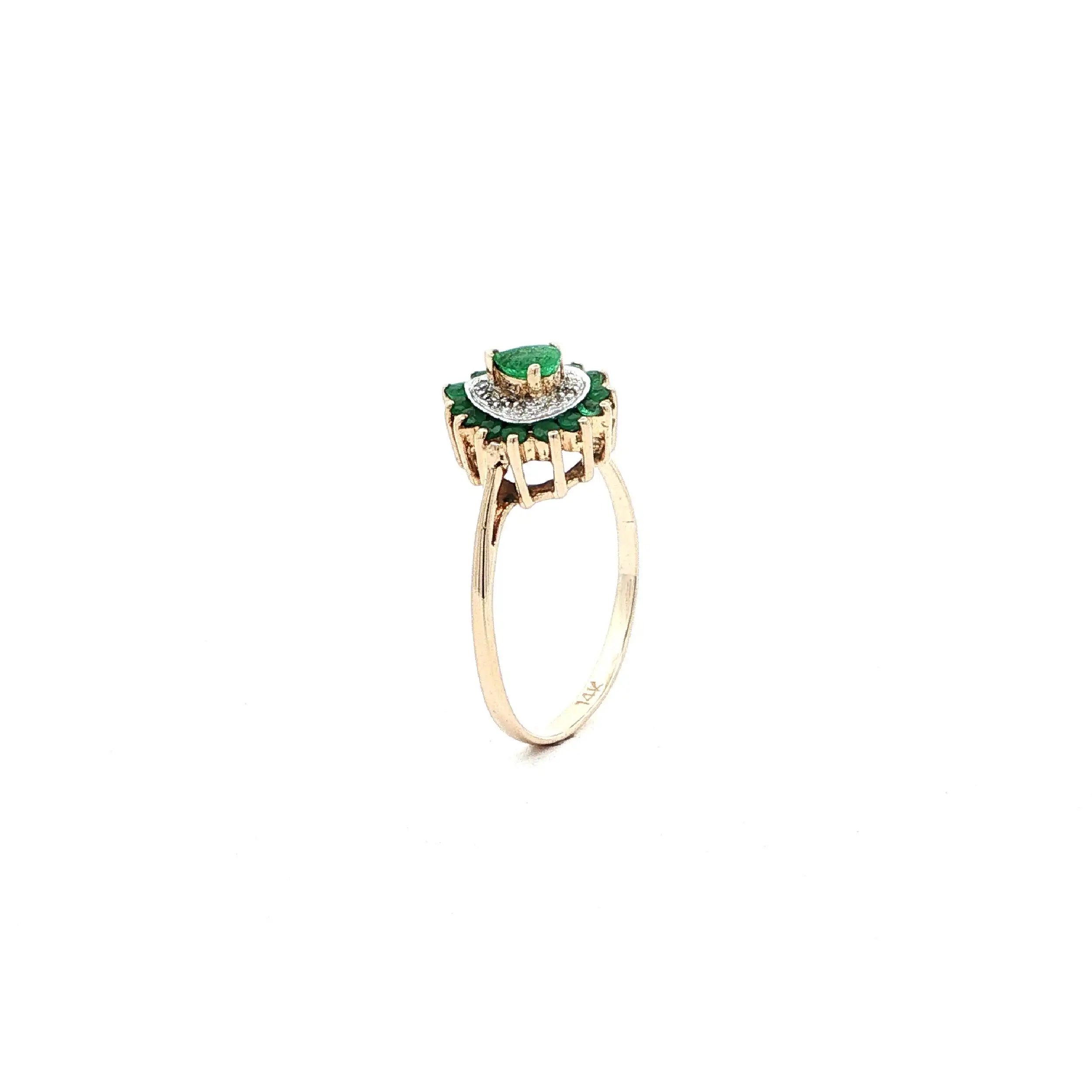 Ring Gelbgold mit Smaragden & Diamanten Ring Gelbgold mit Smaragden & Diamanten