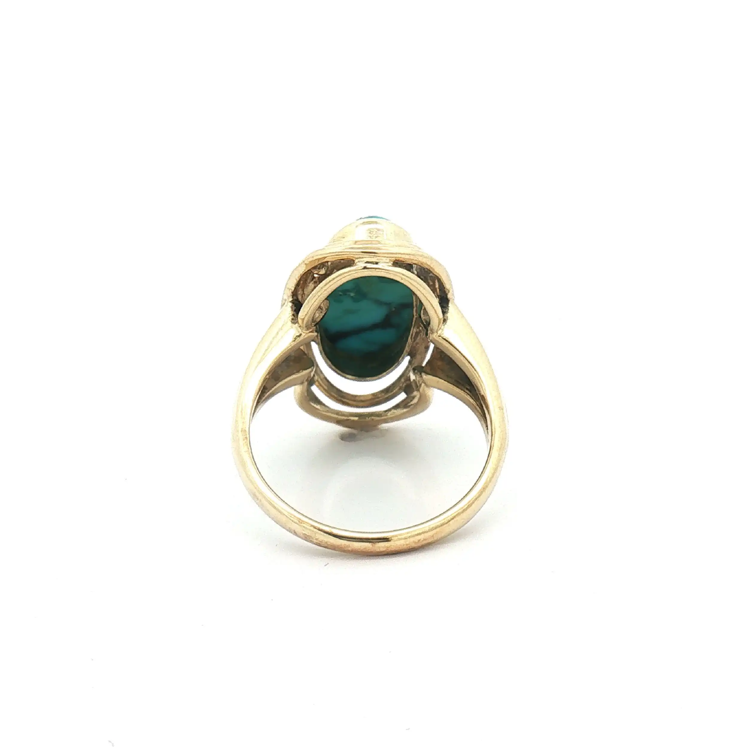 Ring Gelbgold mit Türkis Cabochon