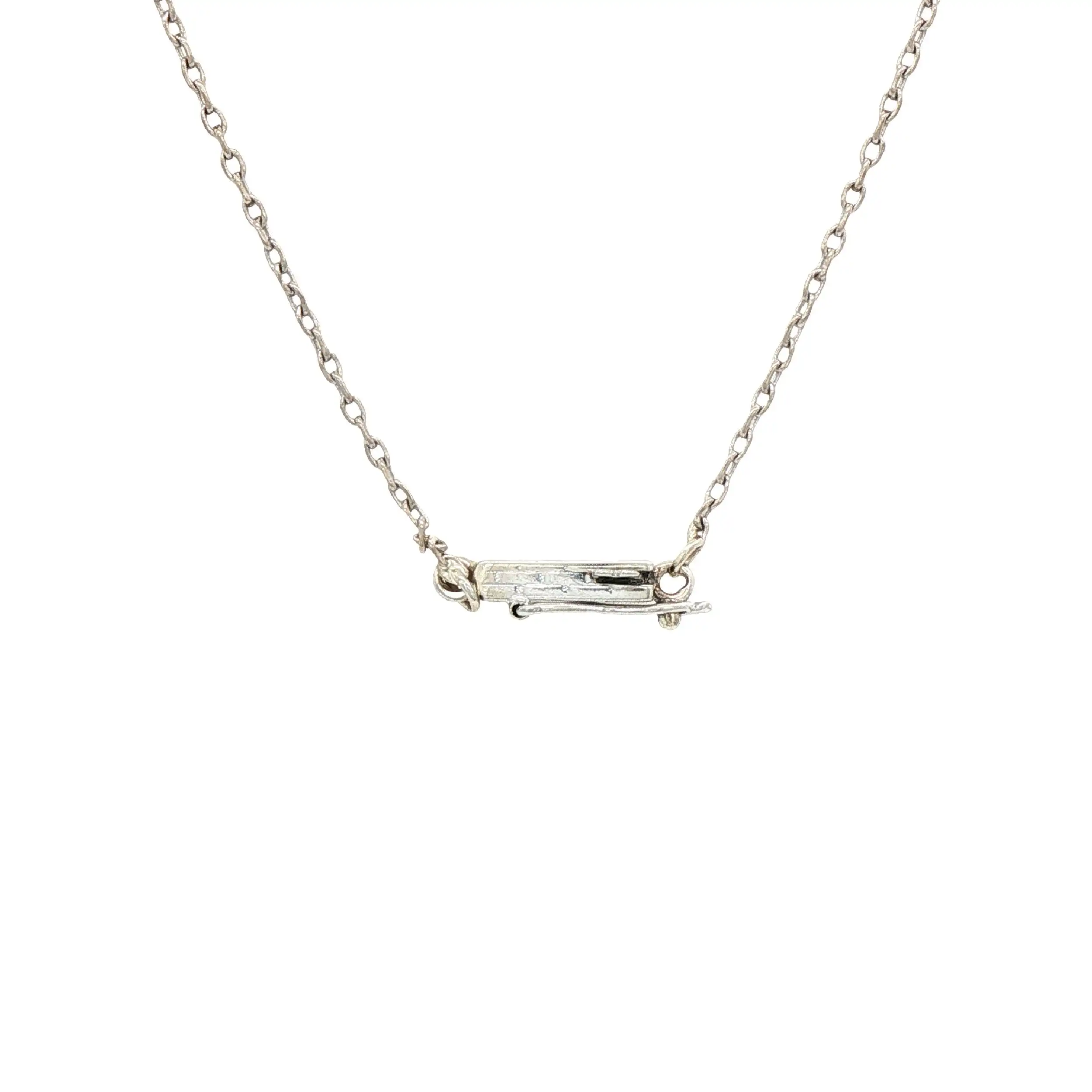 Collier Weißgold mit festen Anhänger Perle und Brillant Collier Weißgold mit festen Anhänger Perle und Brillant